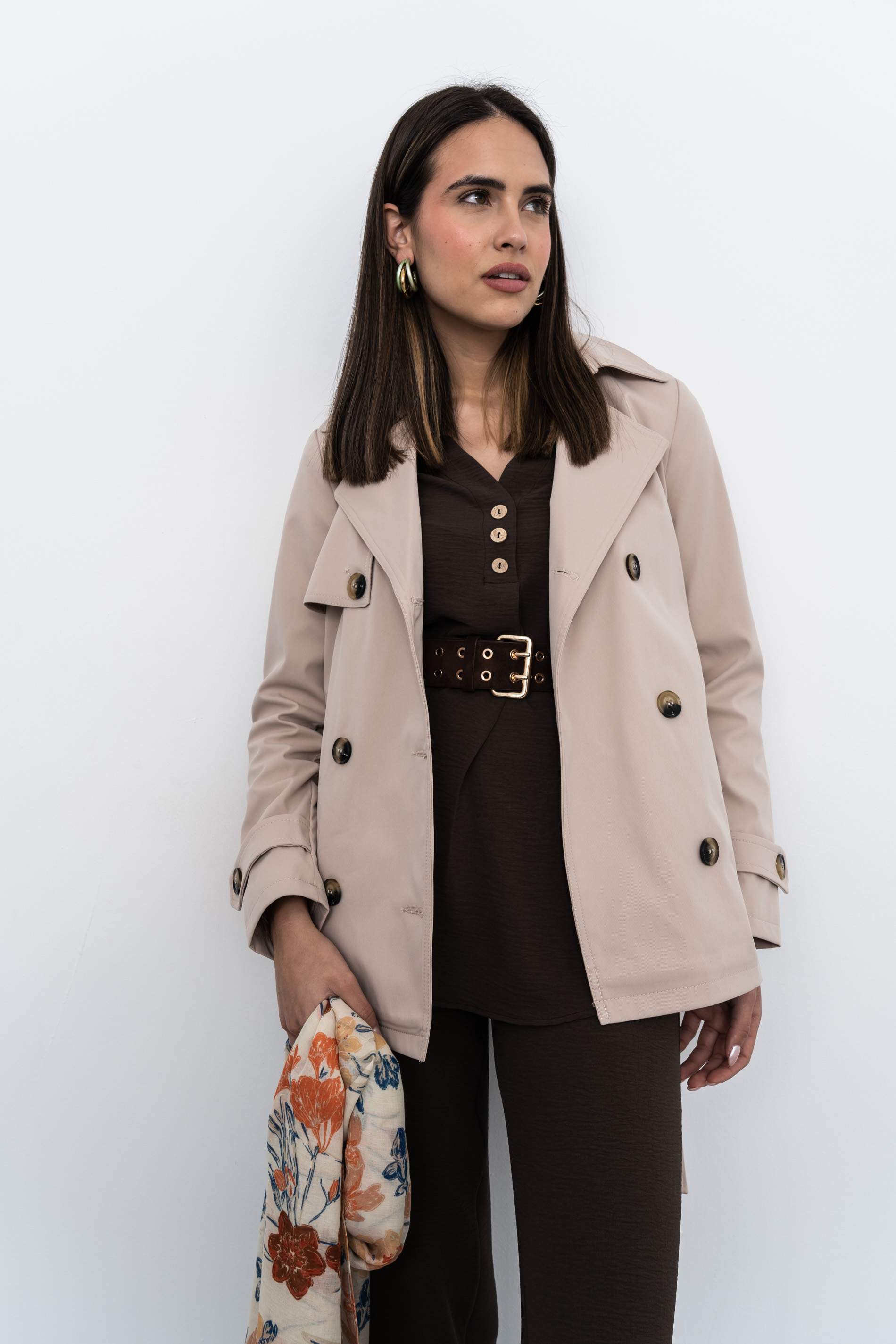 TRENCH CINTURÓN BEIGE