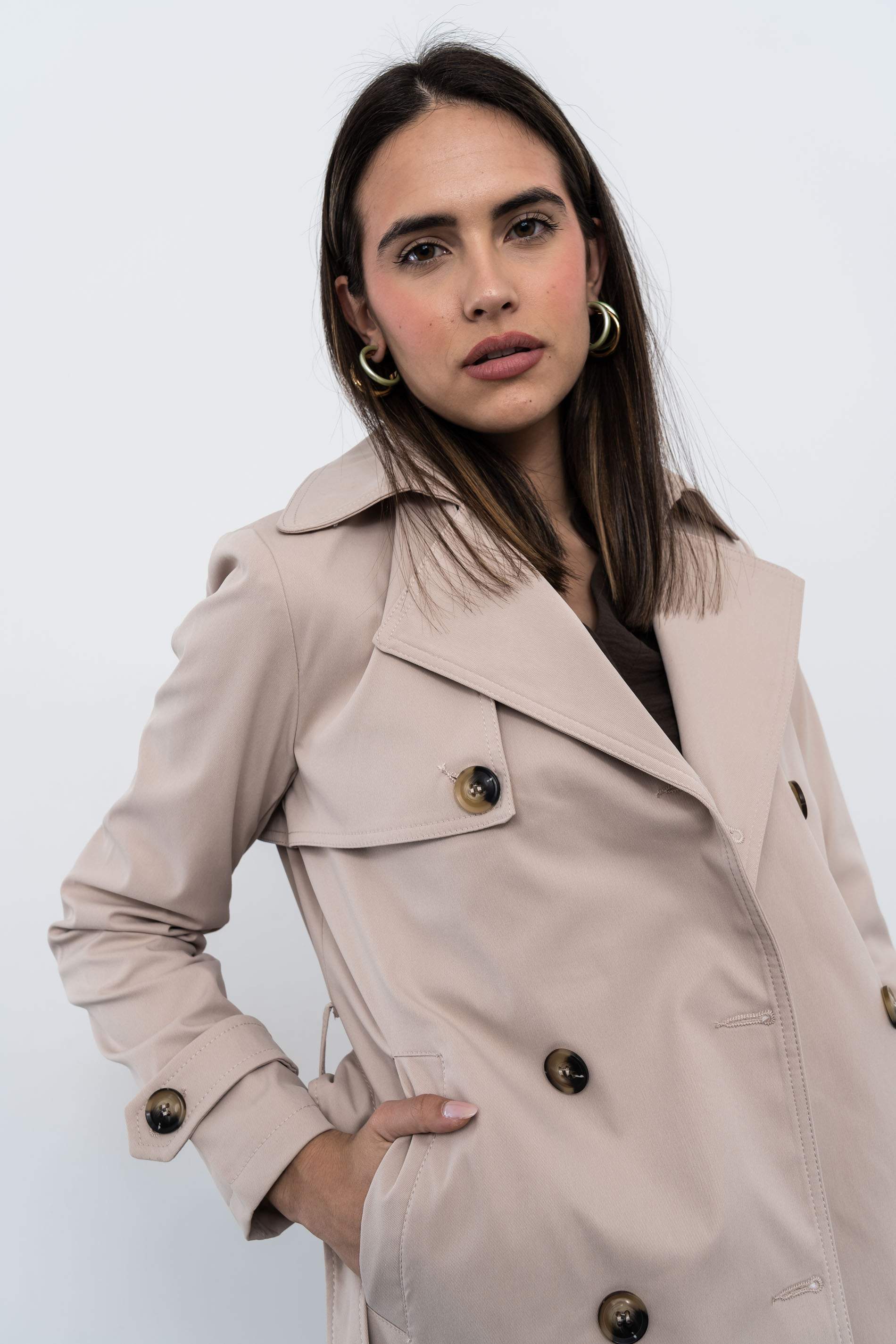 TRENCH CINTURÓN BEIGE