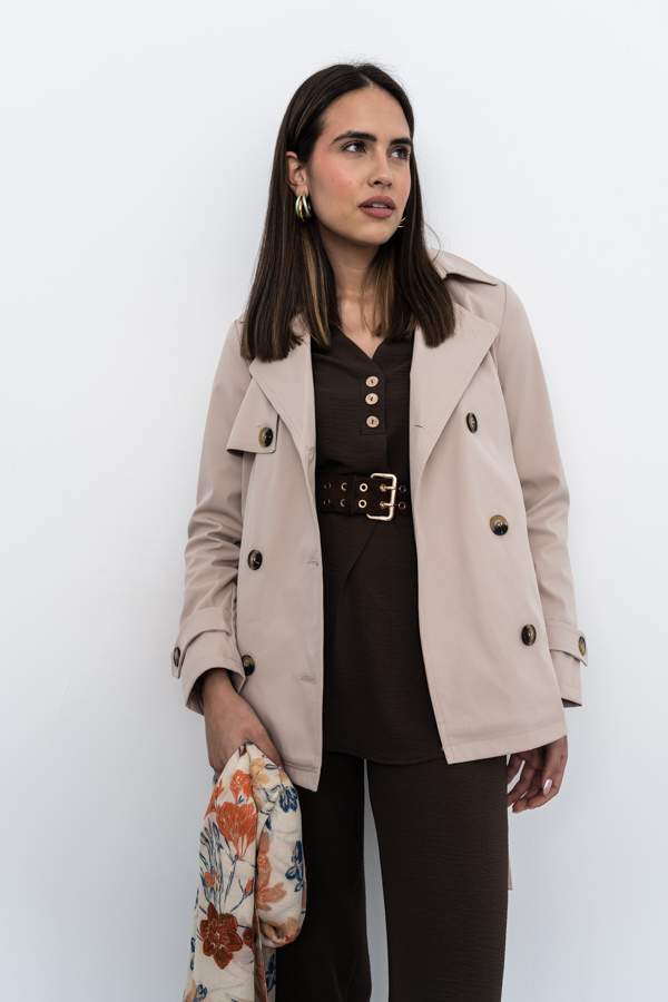 TRENCH CINTURÓN BEIGE