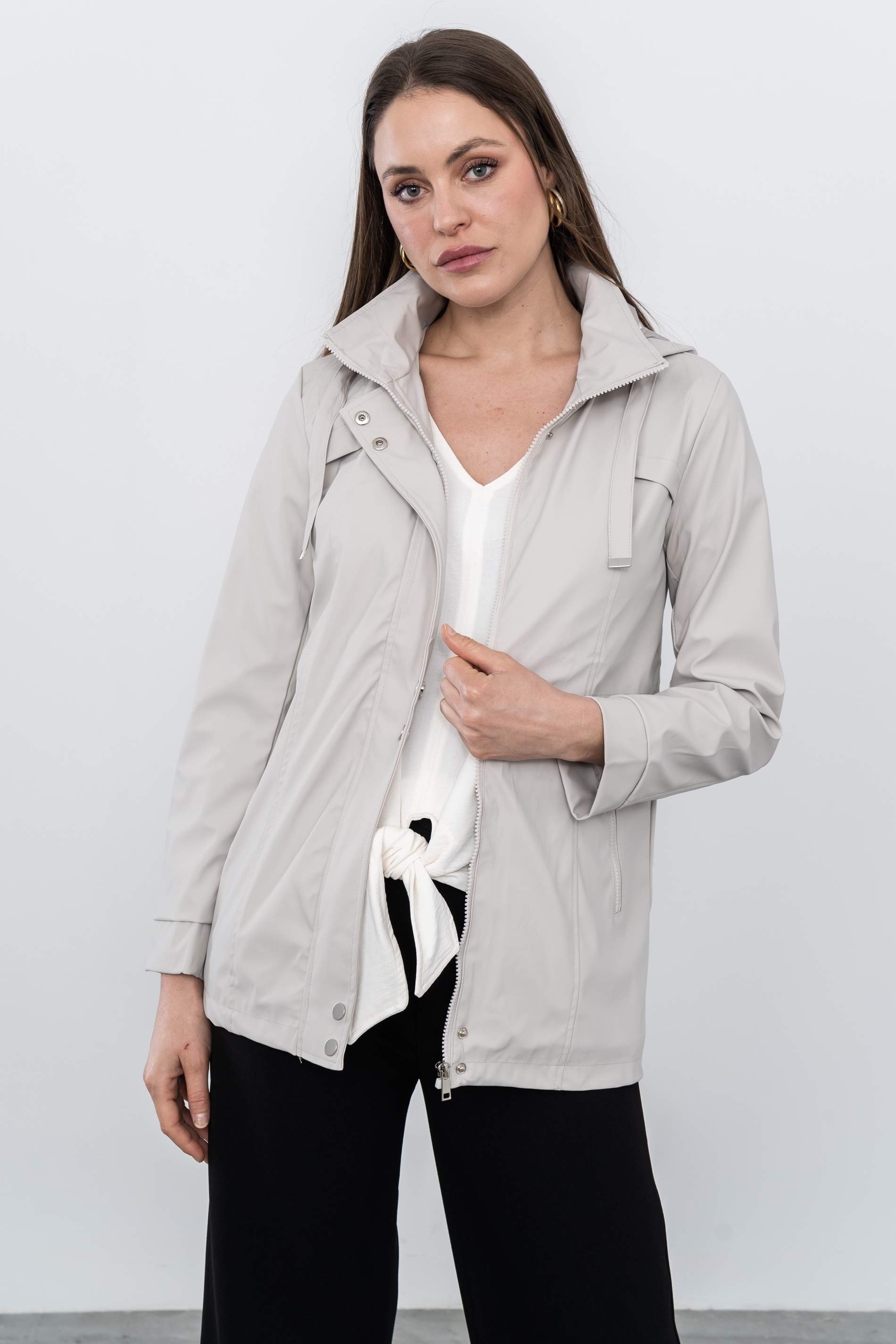 CORTAVIENTOS DOBLE CORCHETE BEIGE