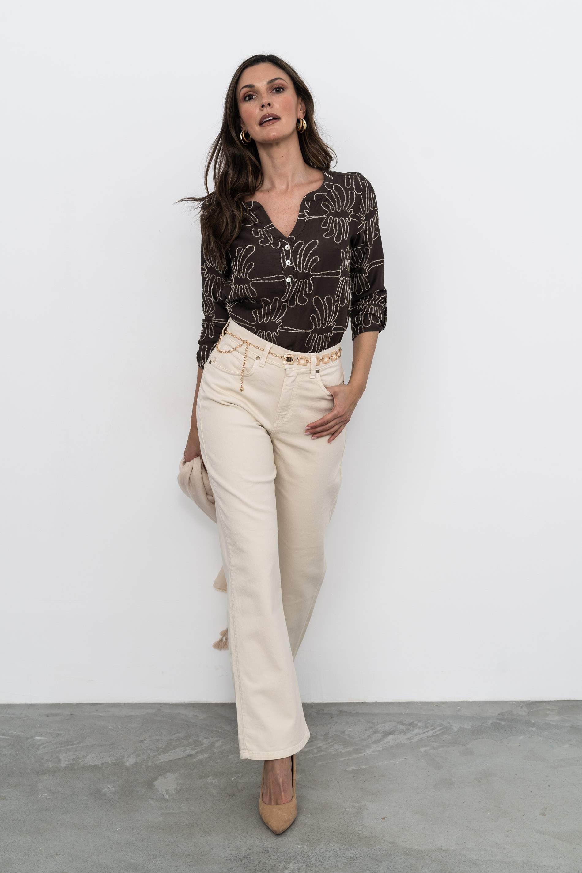 PANTALÓN 5 BOLSILLOS RECTO CRUDO