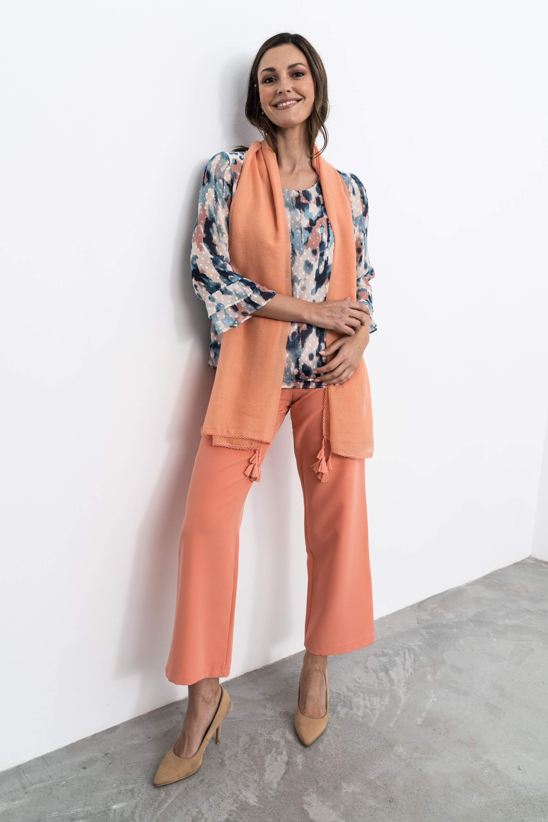 FOULARD POMPONES MANDARINA