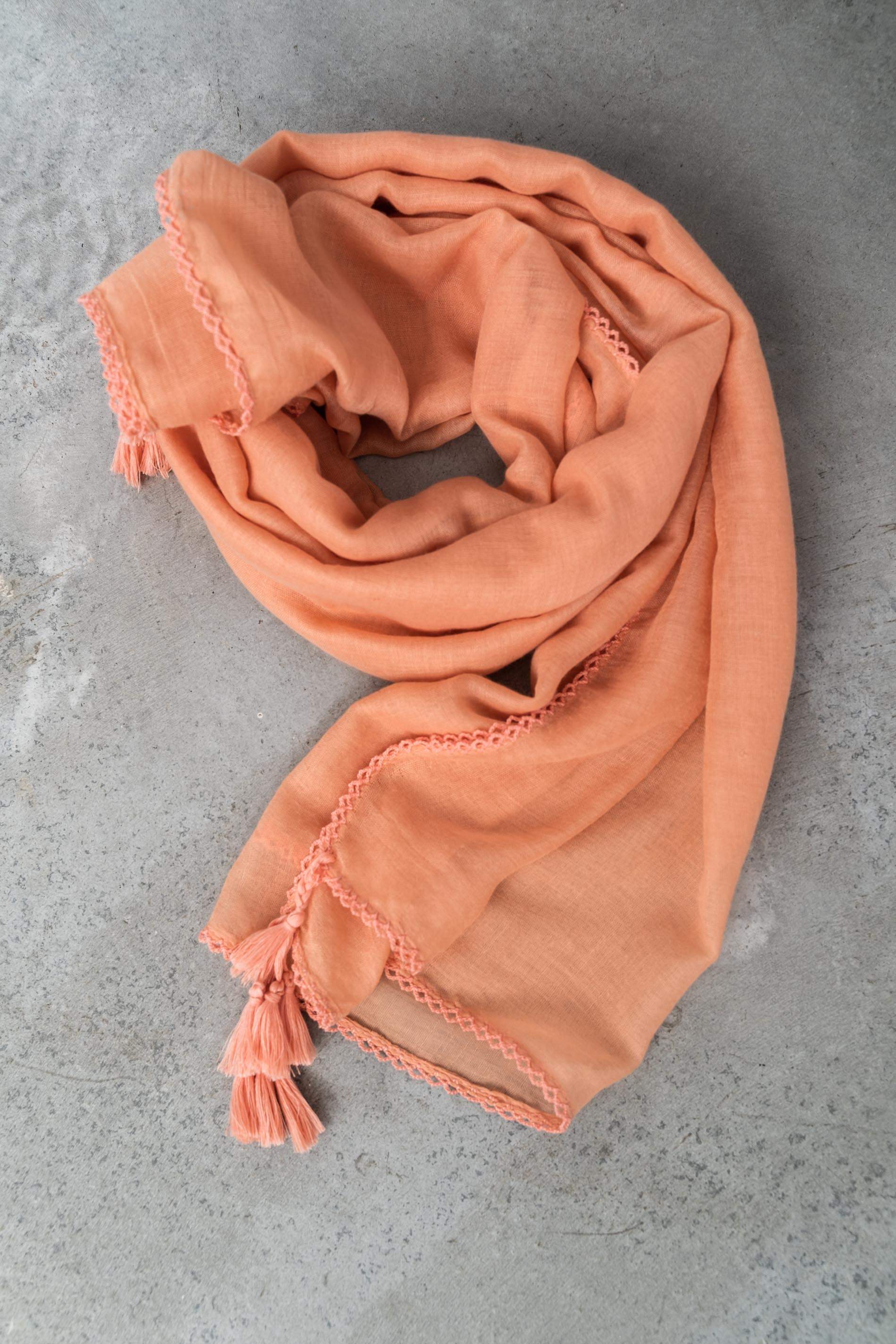 FOULARD POMPONES MANDARINA