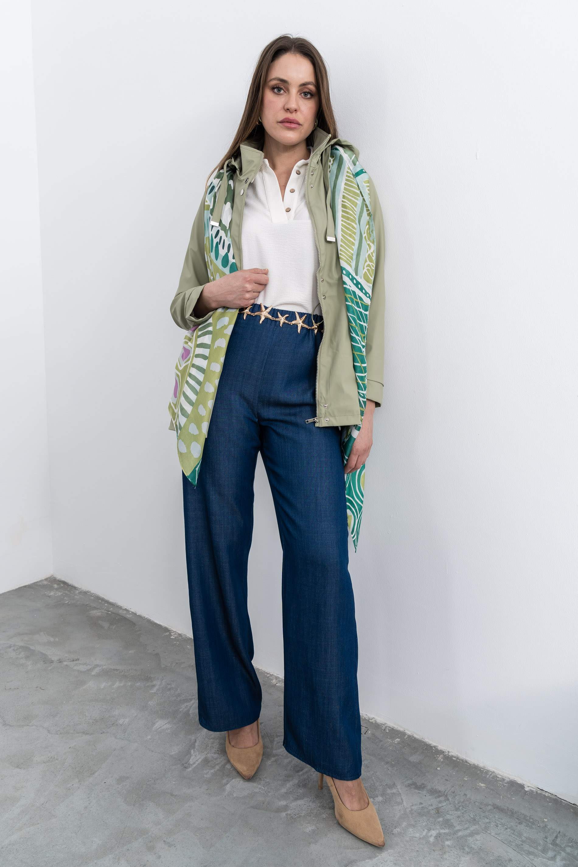 FOULARD EFECTO SEDA MOSAICO VERDE