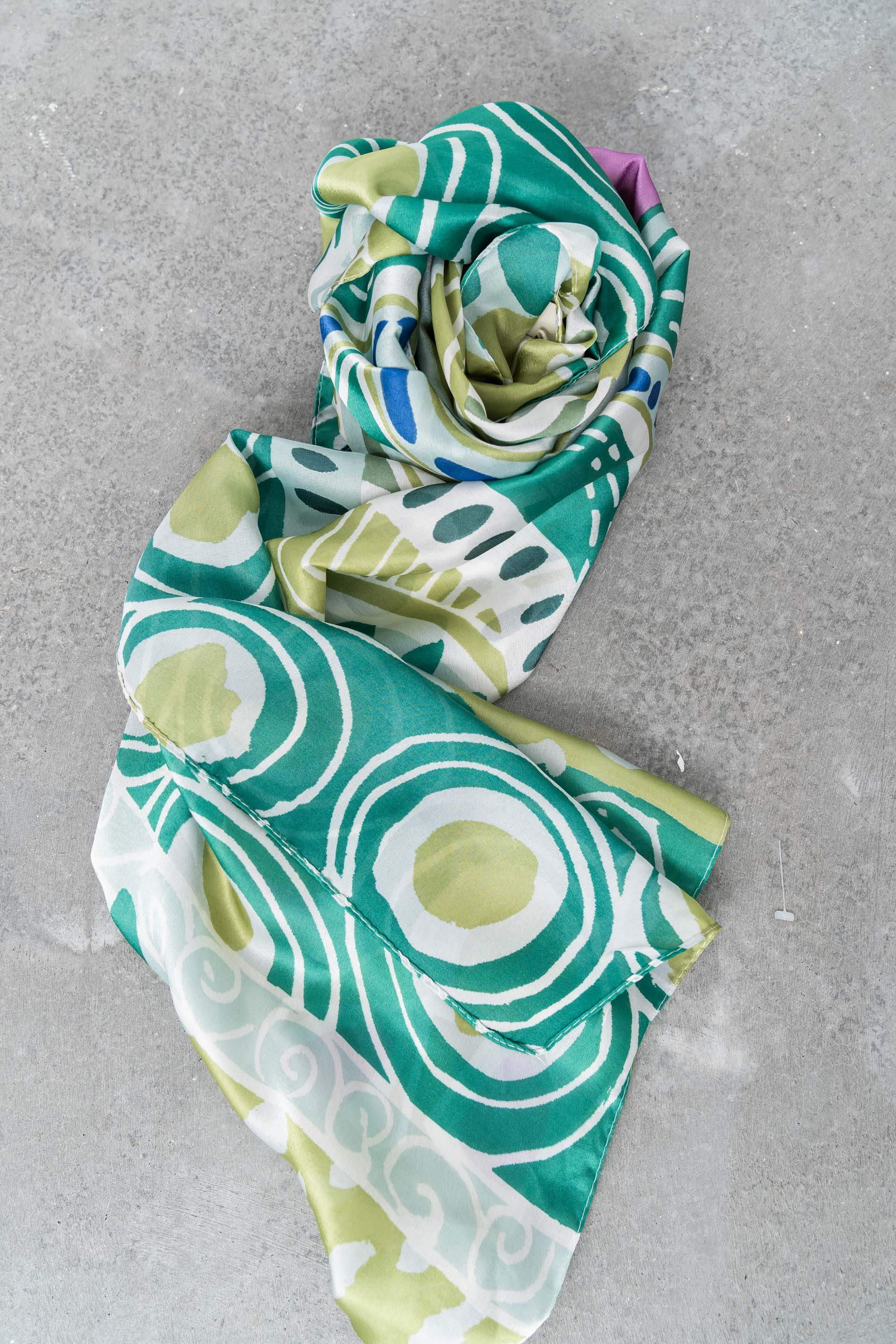 FOULARD EFECTO SEDA MOSAICO VERDE