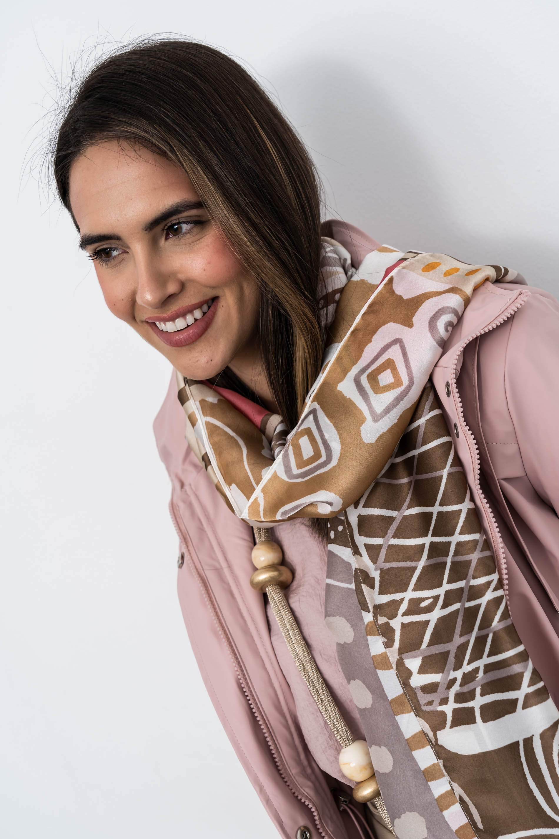 FOULARD EFECTO SEDA MOSAICO BEIGE