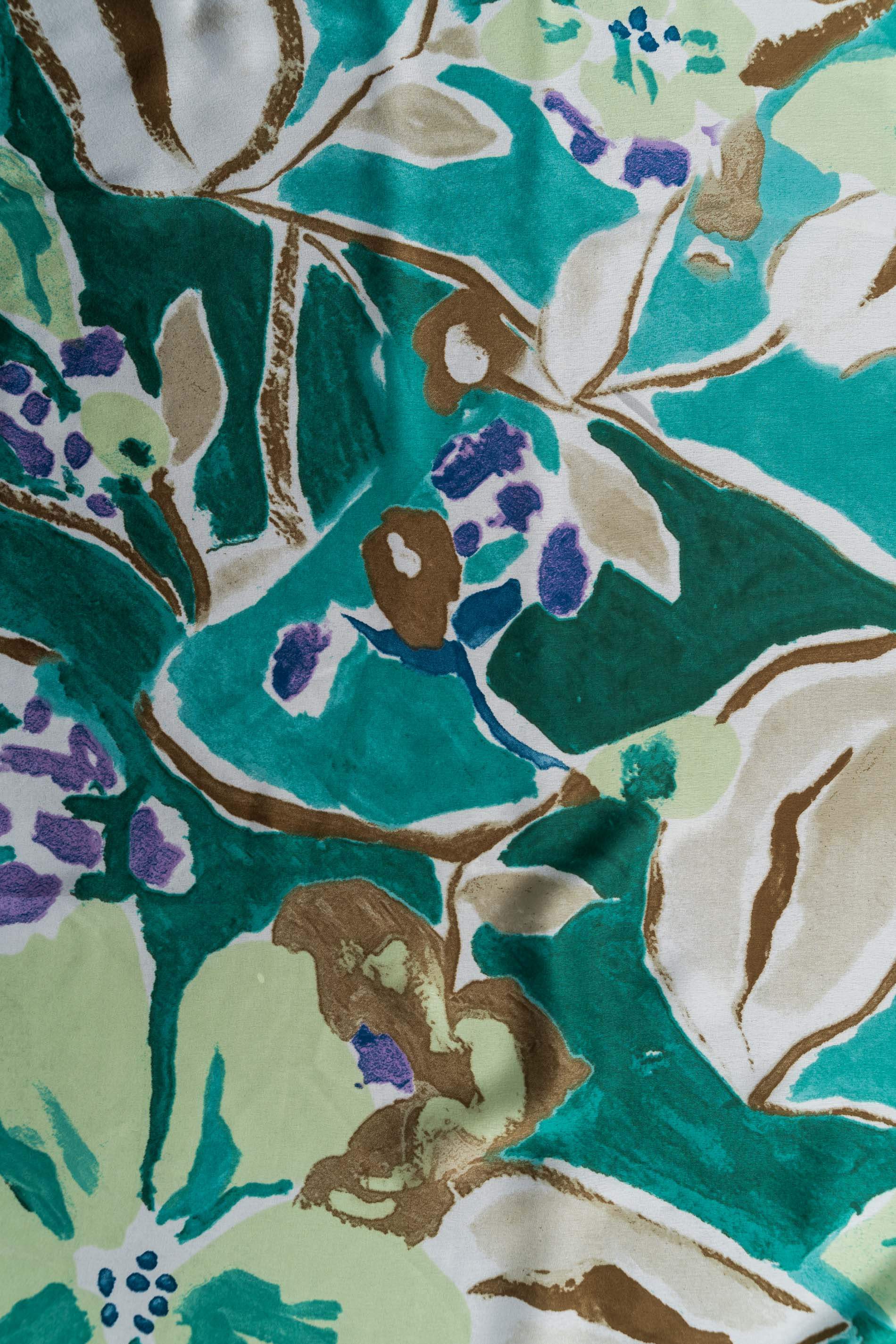 FOULARD EFECTO SEDA FLORAL VERDE