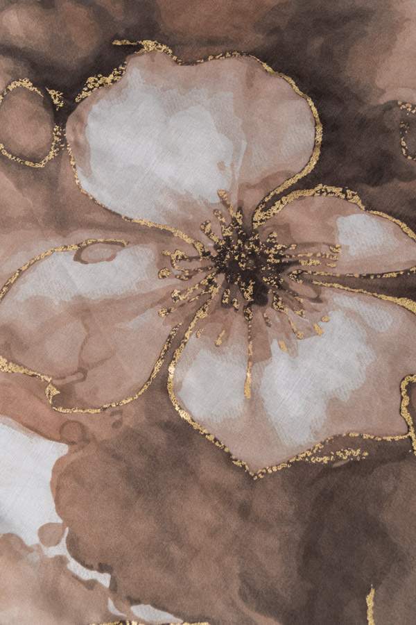 FOULARD FLOR DETALLE ORO BEIGE