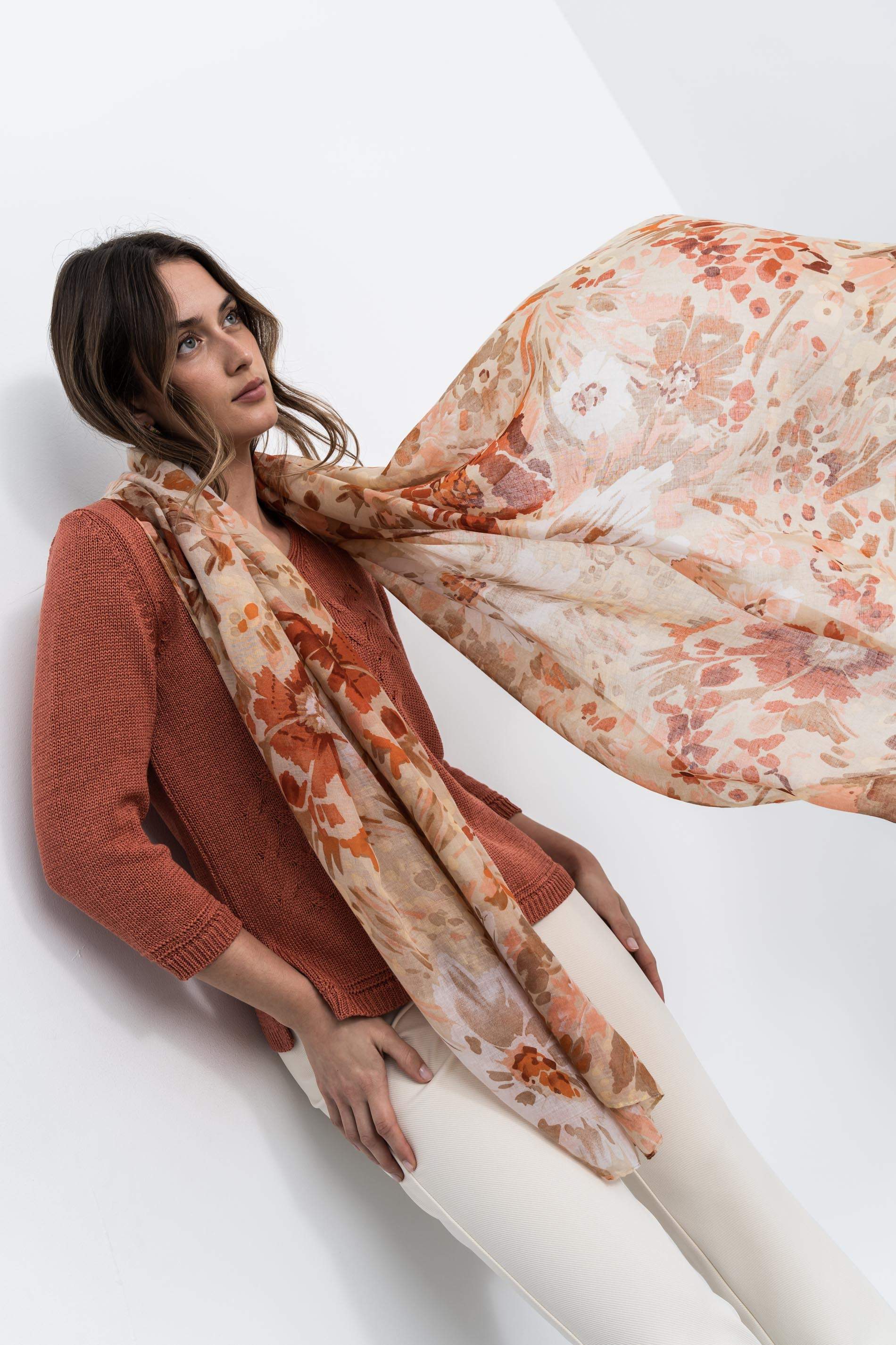 FOULARD FLOR TRAZOS