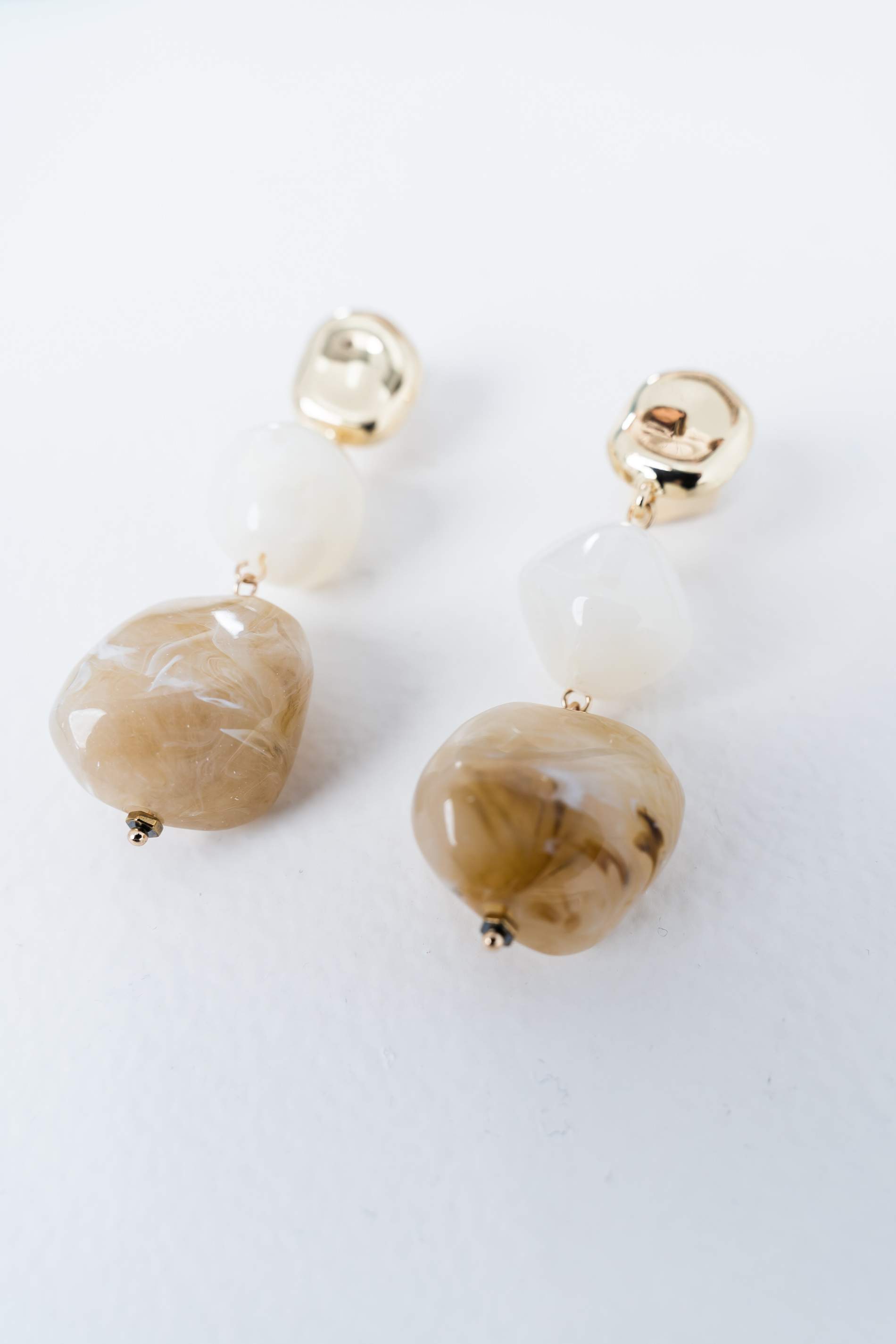 PENDIENTES PIEDRA MARMOLEADA