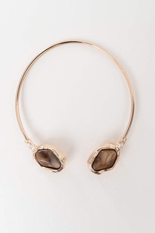 COLLAR RIGIDO PIEDRAS MARMOLEADAS