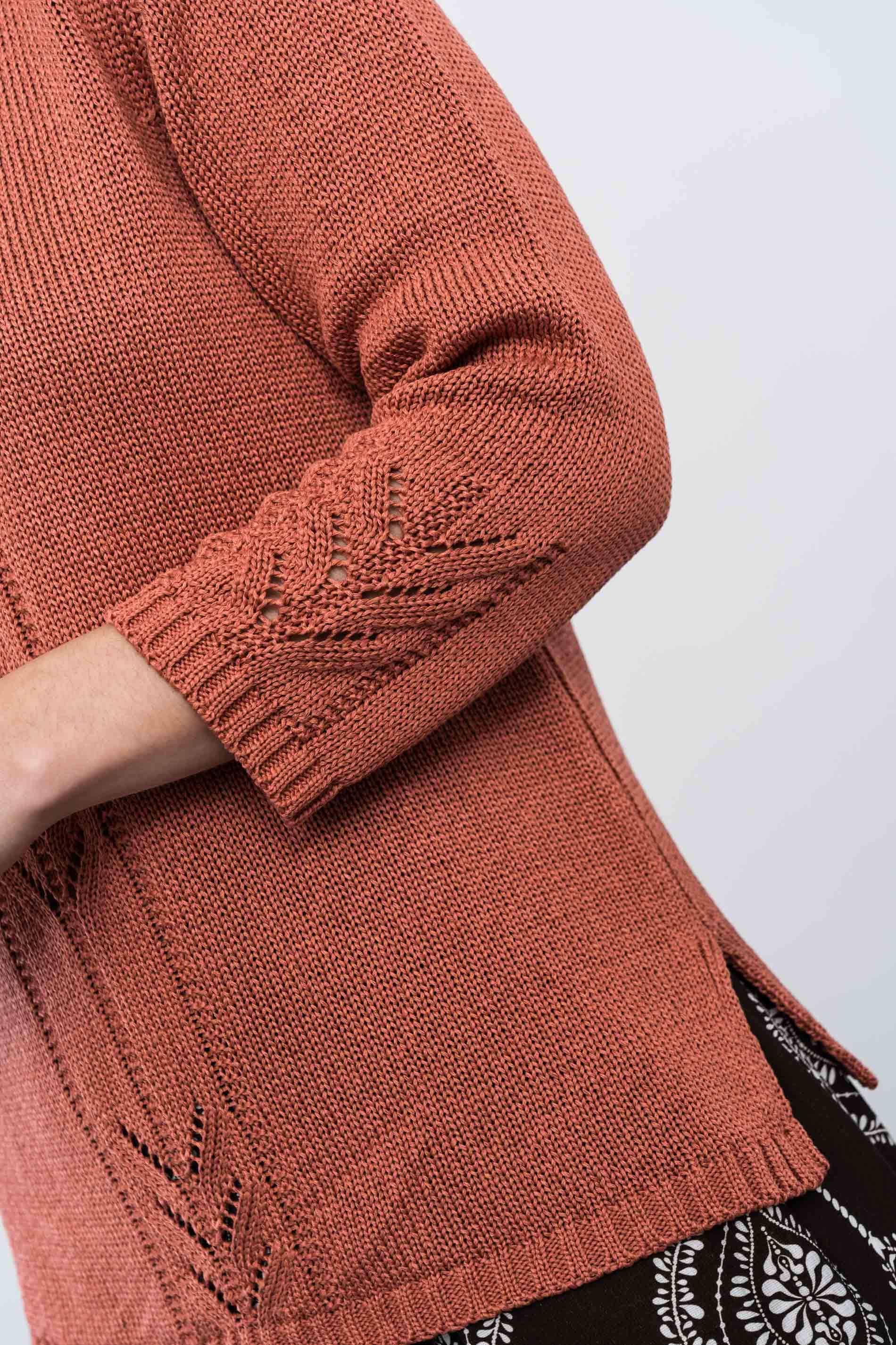 JERSEY TRENZADO CENTRAL TEJA