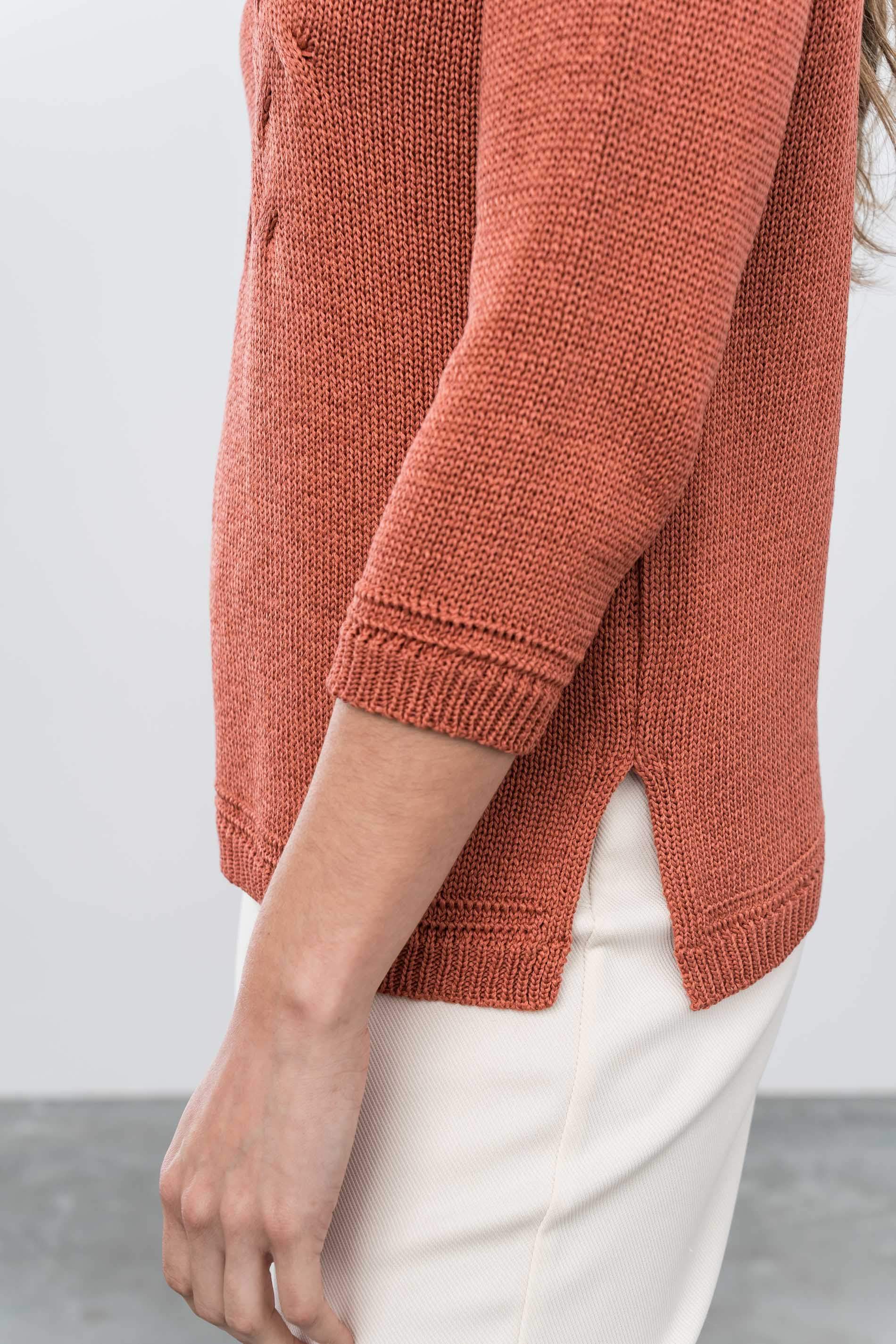 JERSEY ESPIGA CALADOS TEJA