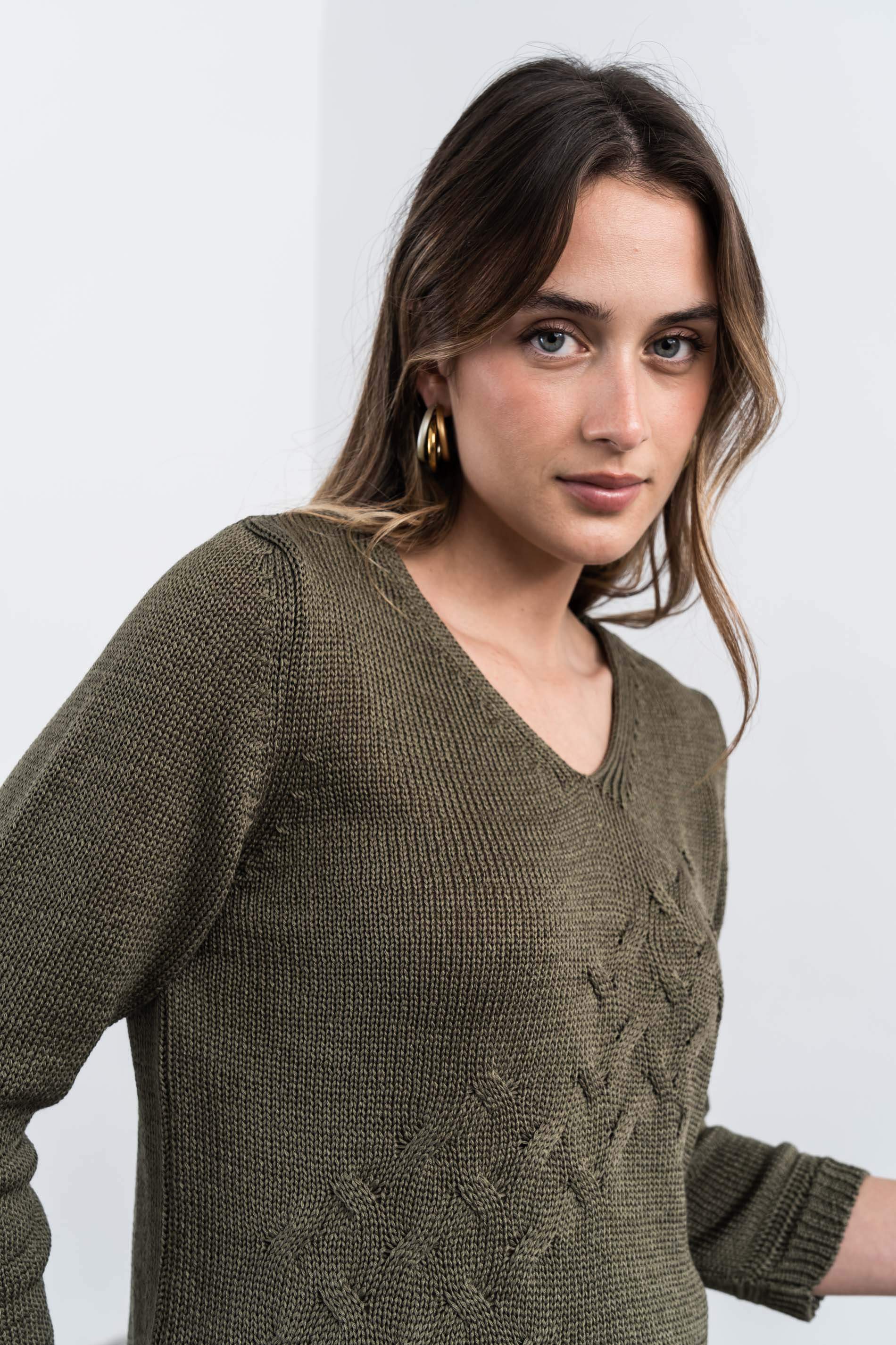 JERSEY ESPIGA CALADOS KAKI