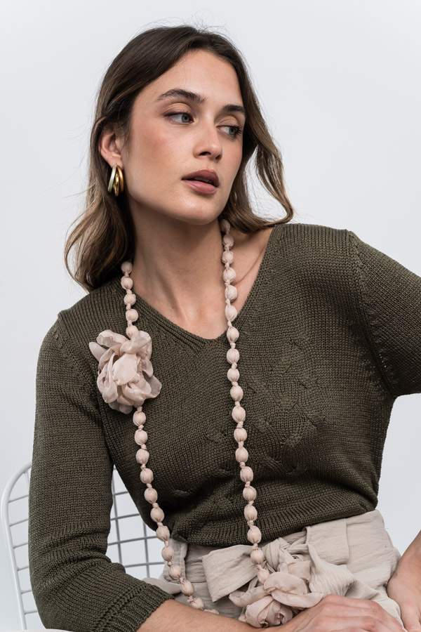 JERSEY ESPIGA CALADOS KAKI