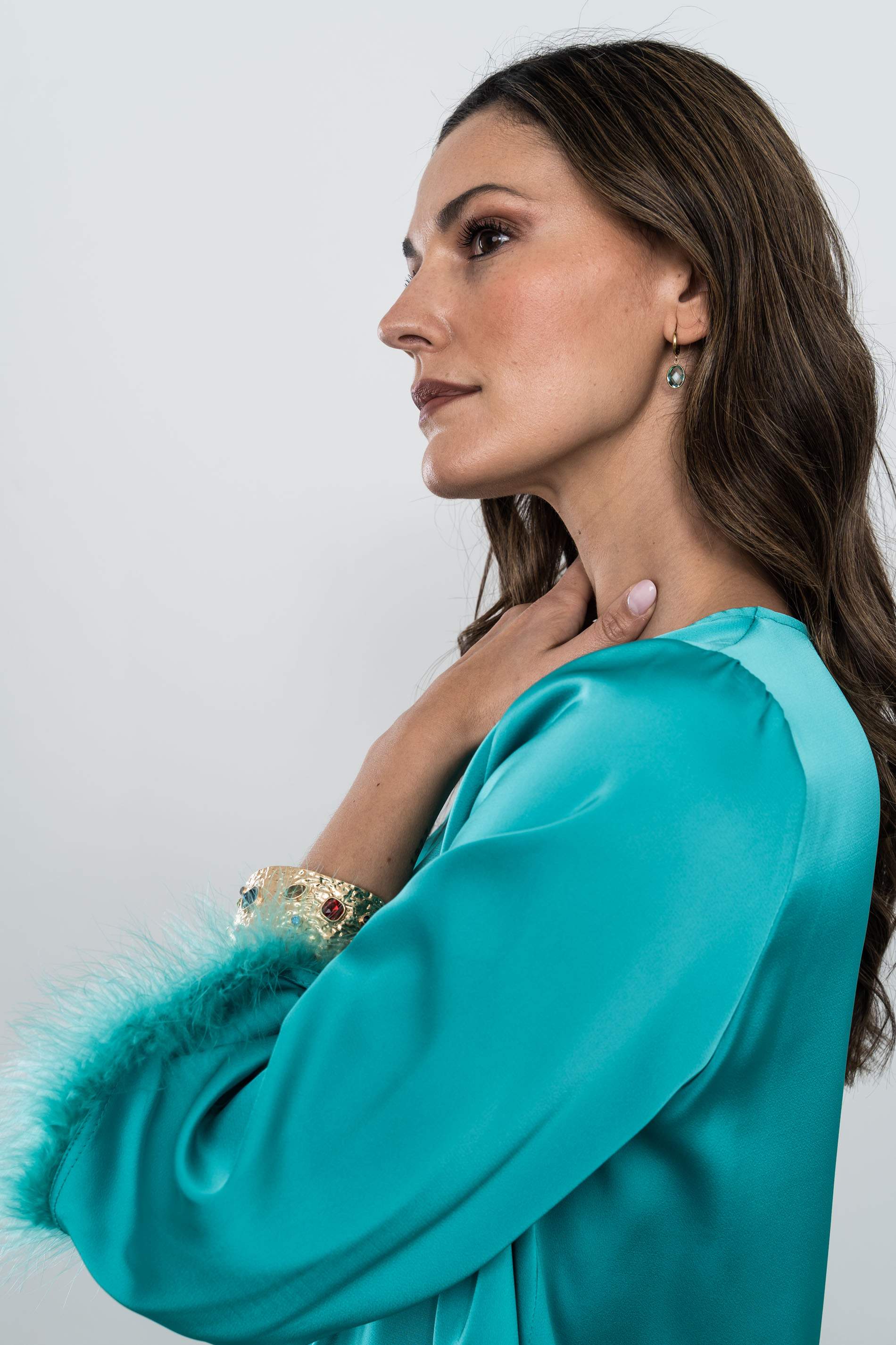 PENDIENTE CRISTAL AGUA