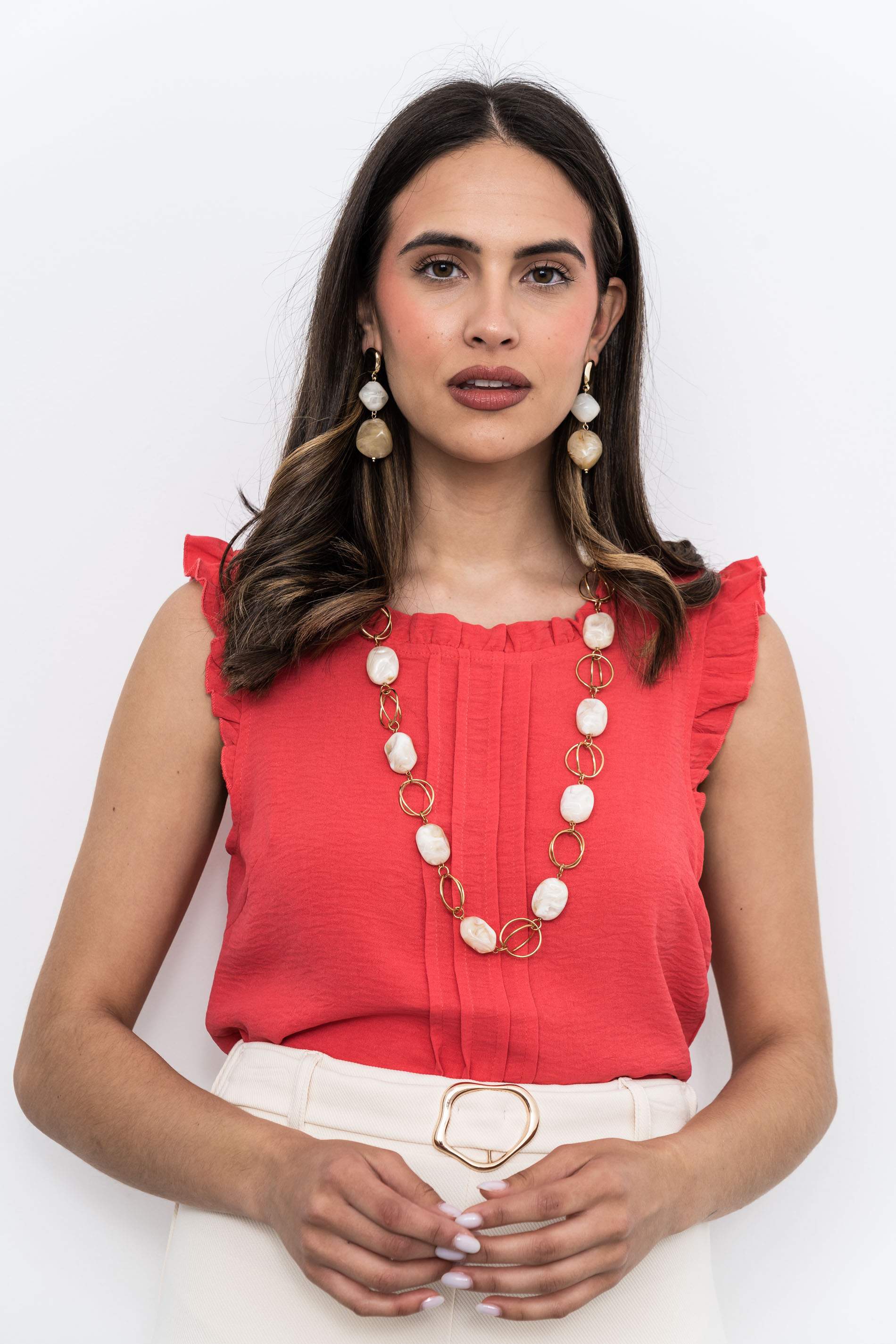 BLUSA VOLANTITO SISAS FRESA