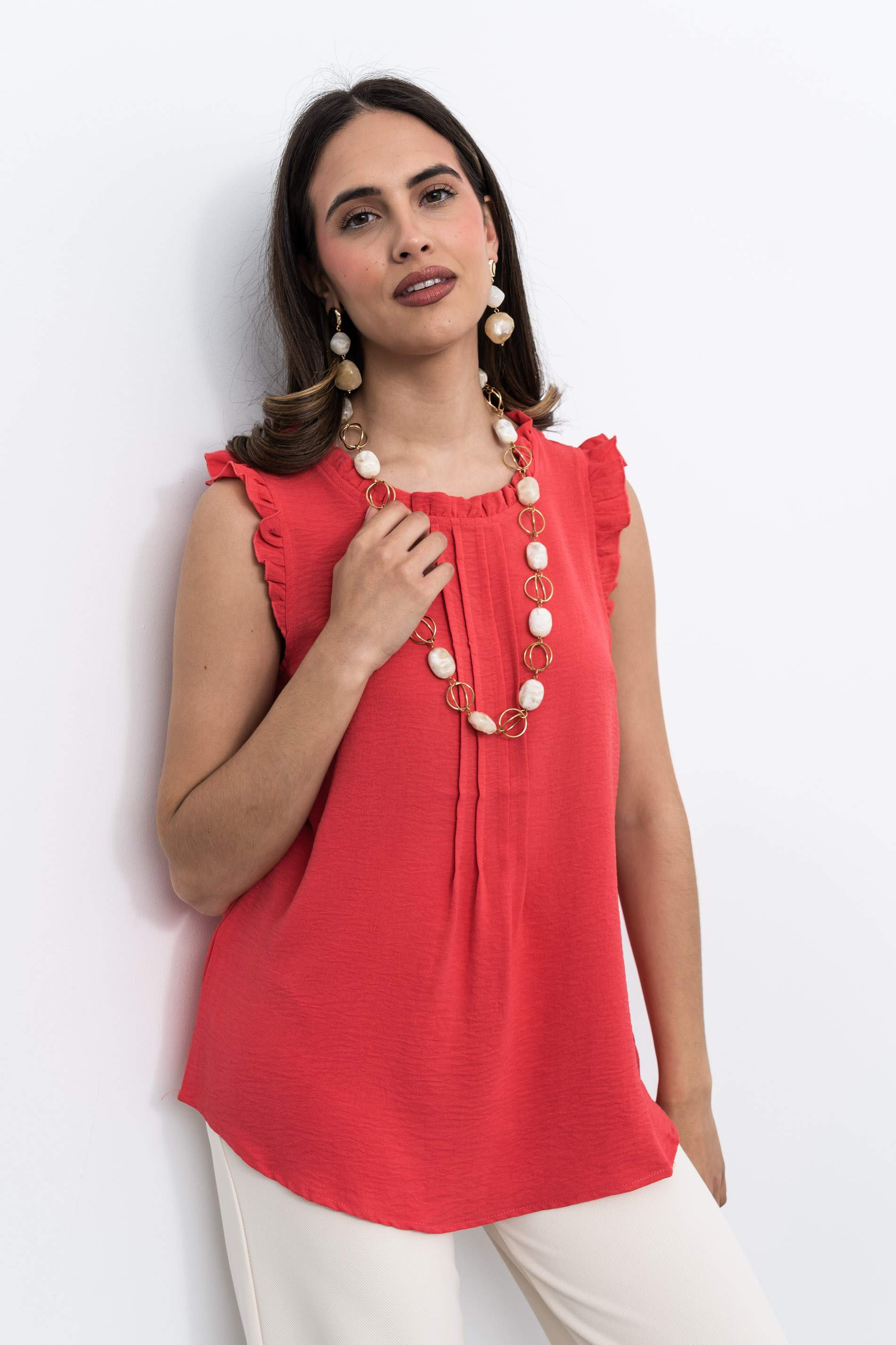 BLUSA VOLANTITO SISAS FRESA