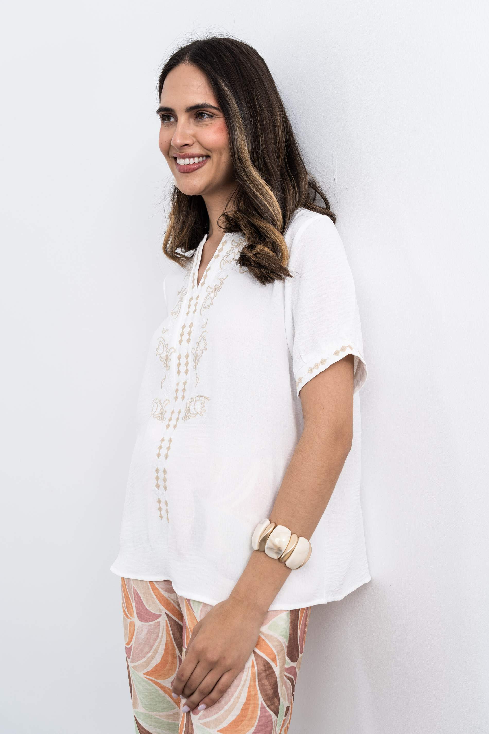 BLUSA ROMBITOS BORDADA 