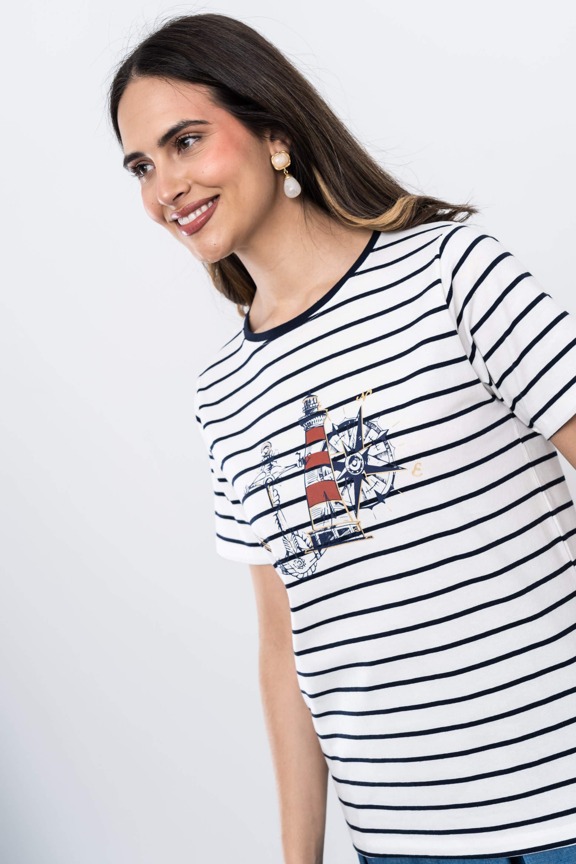 CAMISETA RAYAS BARCO MARINO