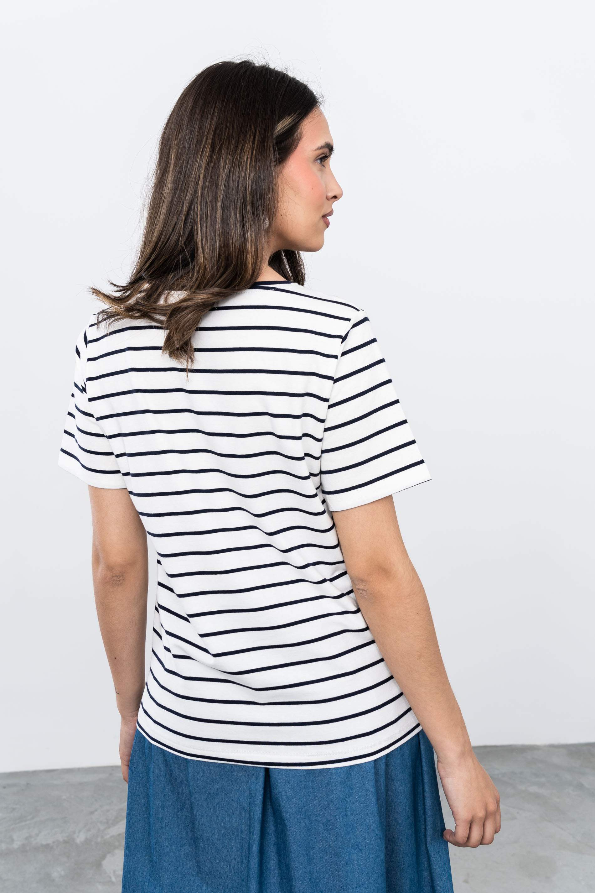 CAMISETA RAYAS BARCO MARINO