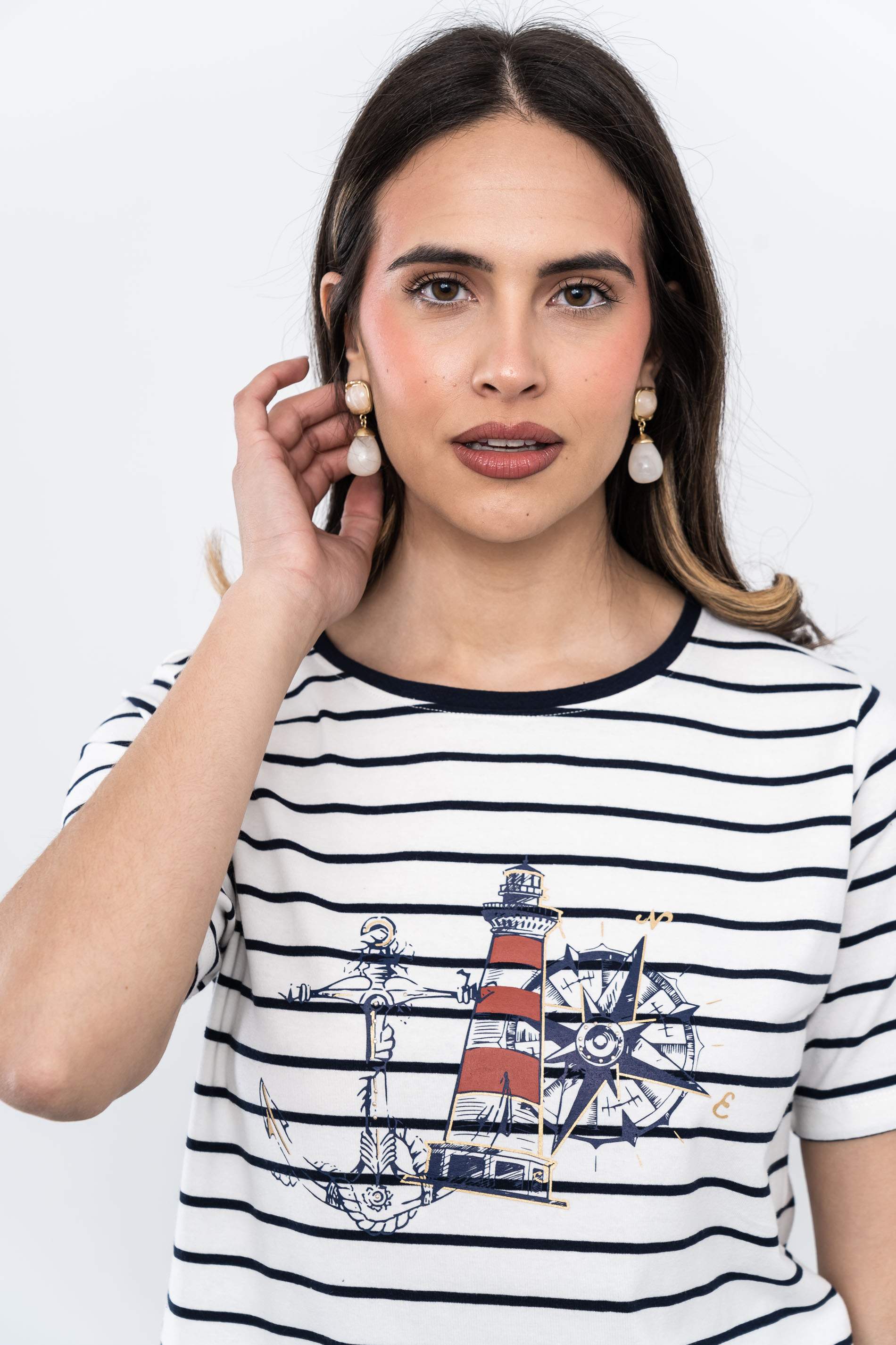 CAMISETA RAYAS BARCO MARINO