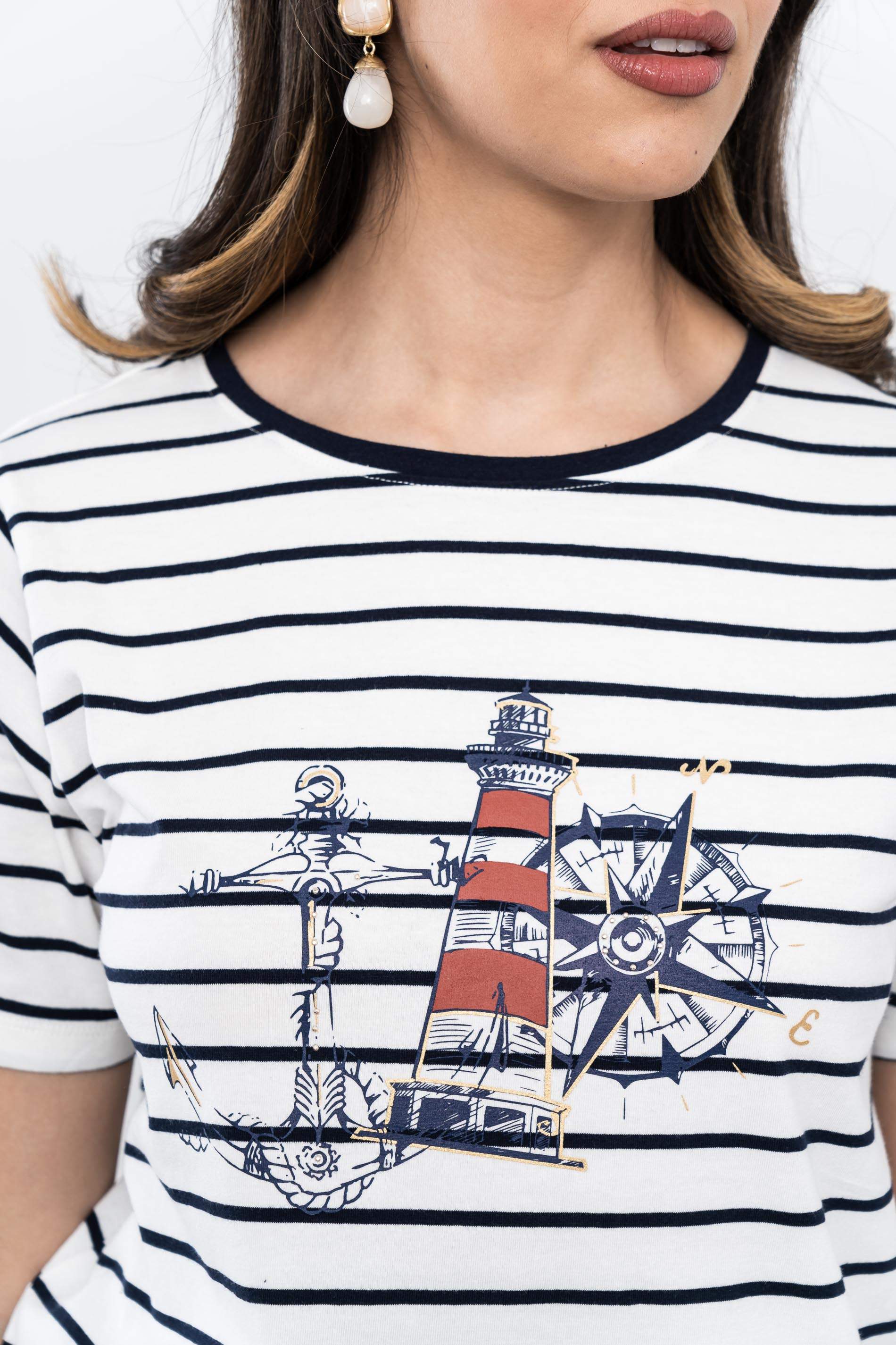 CAMISETA RAYAS BARCO MARINO