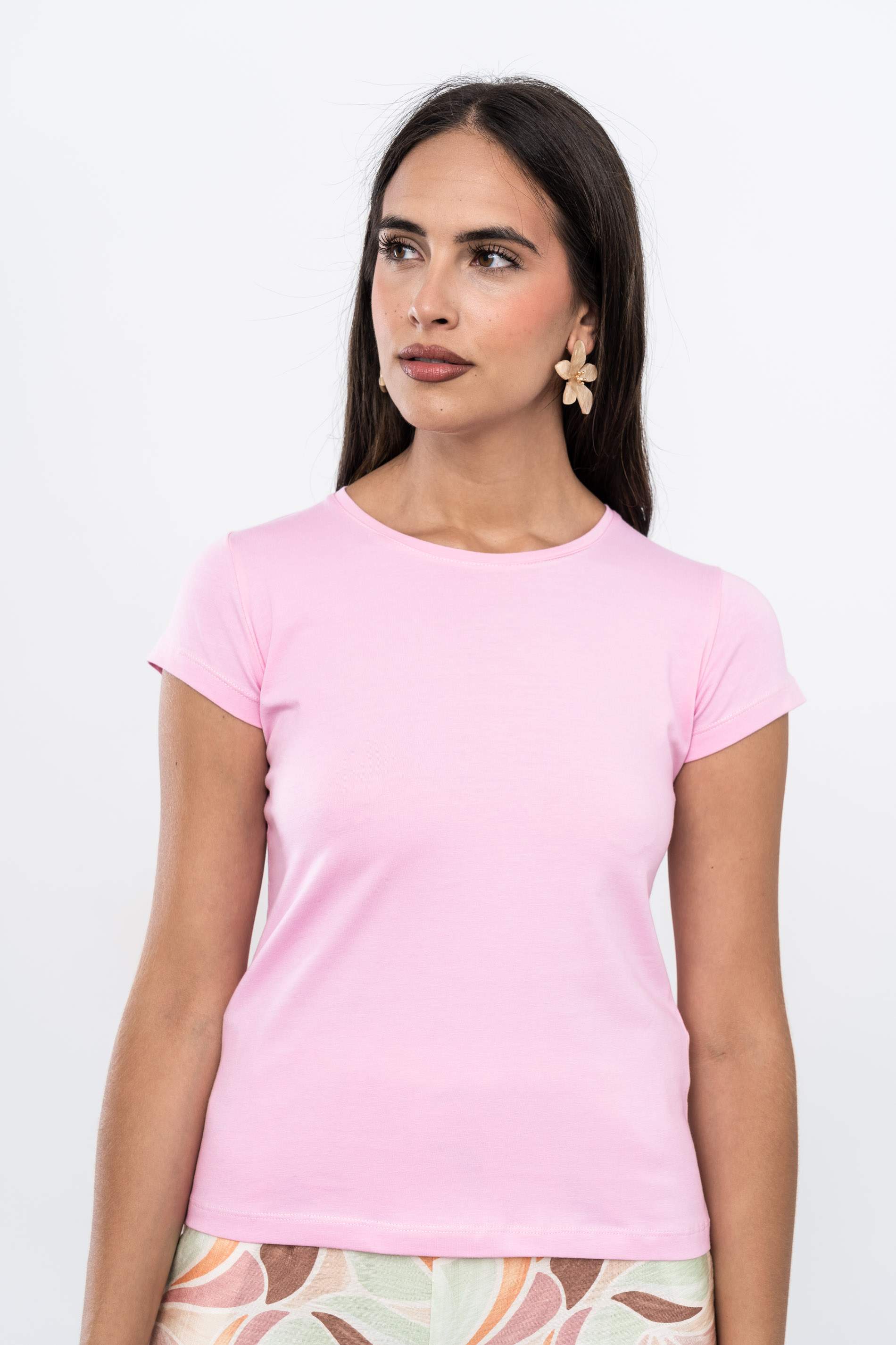 CAMISETA BÁSICA M/C ROSA 