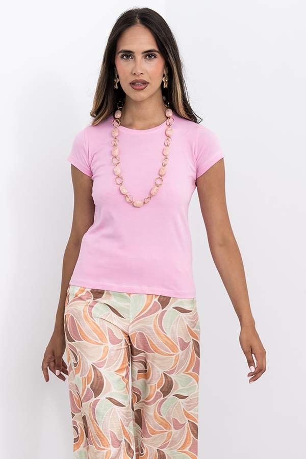 CAMISETA BÁSICA M/C ROSA 