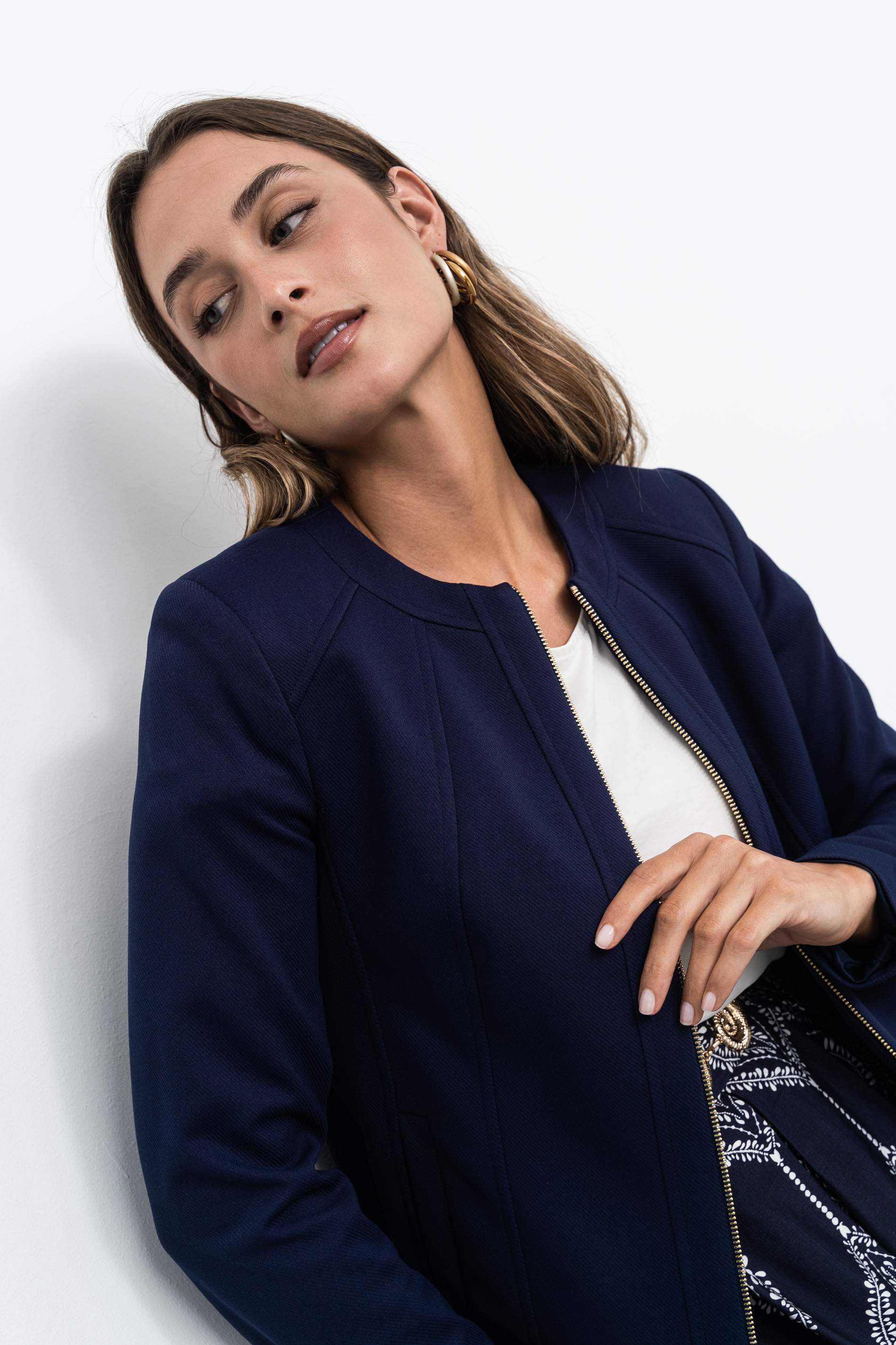 CHAQUETA CORTE CREMALLERA MARINO