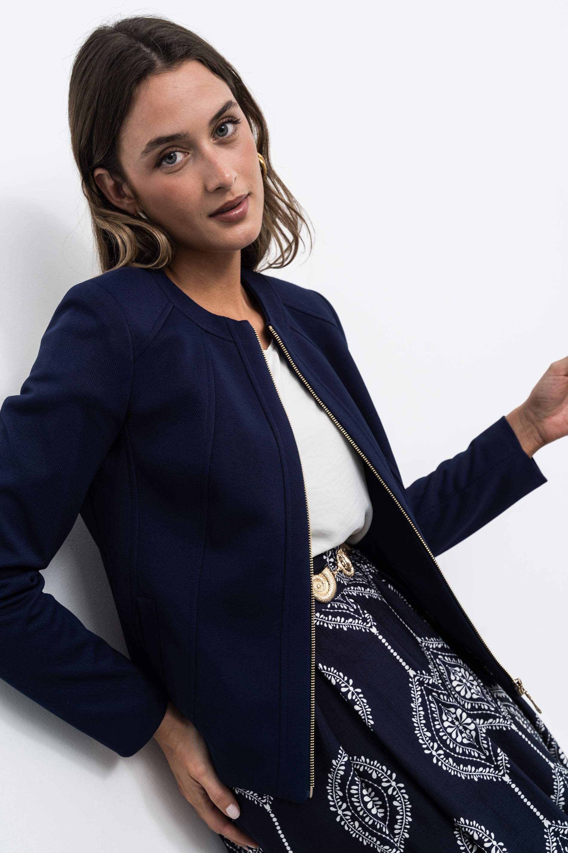 CHAQUETA CORTE CREMALLERA MARINO