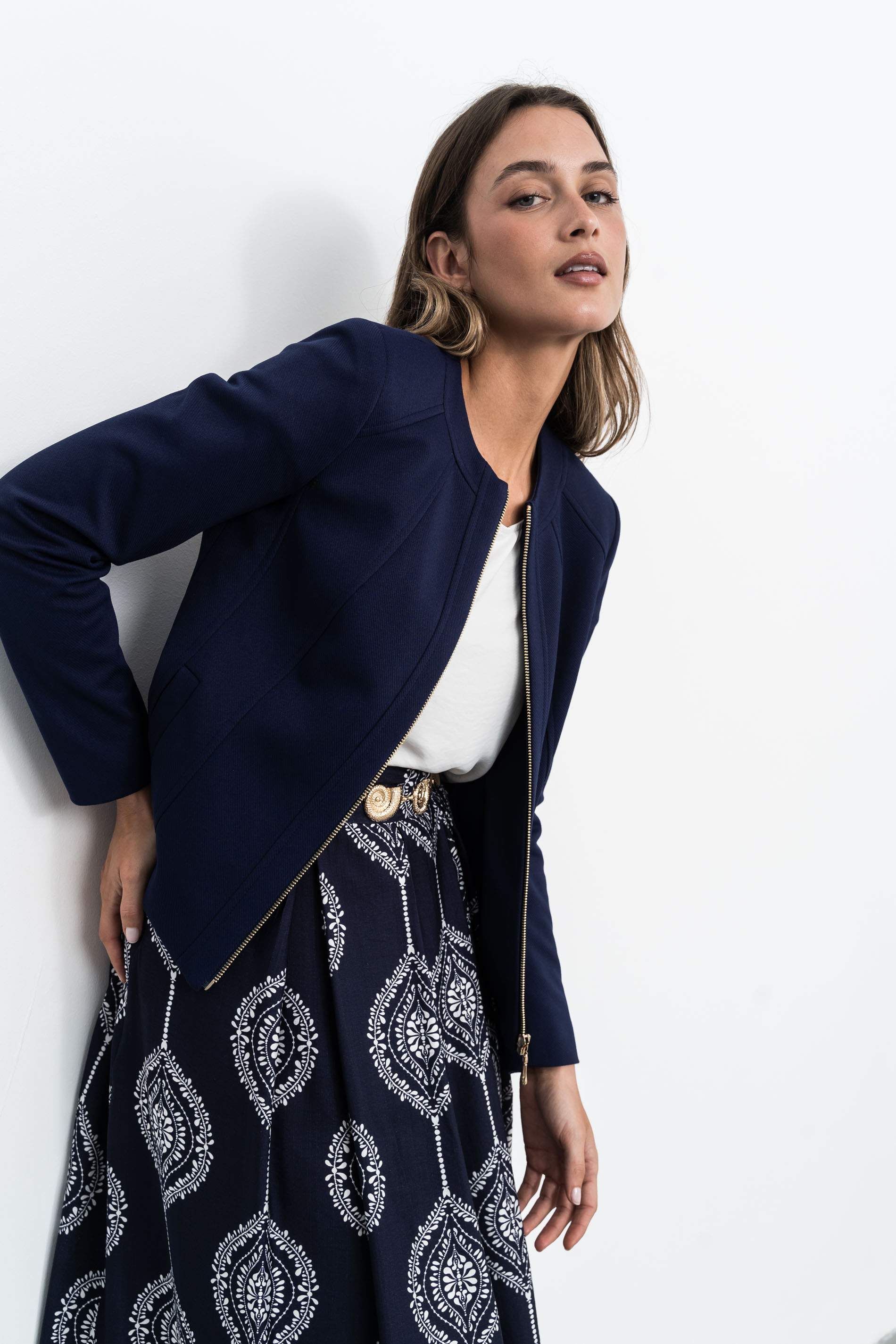 CHAQUETA CORTE CREMALLERA MARINO