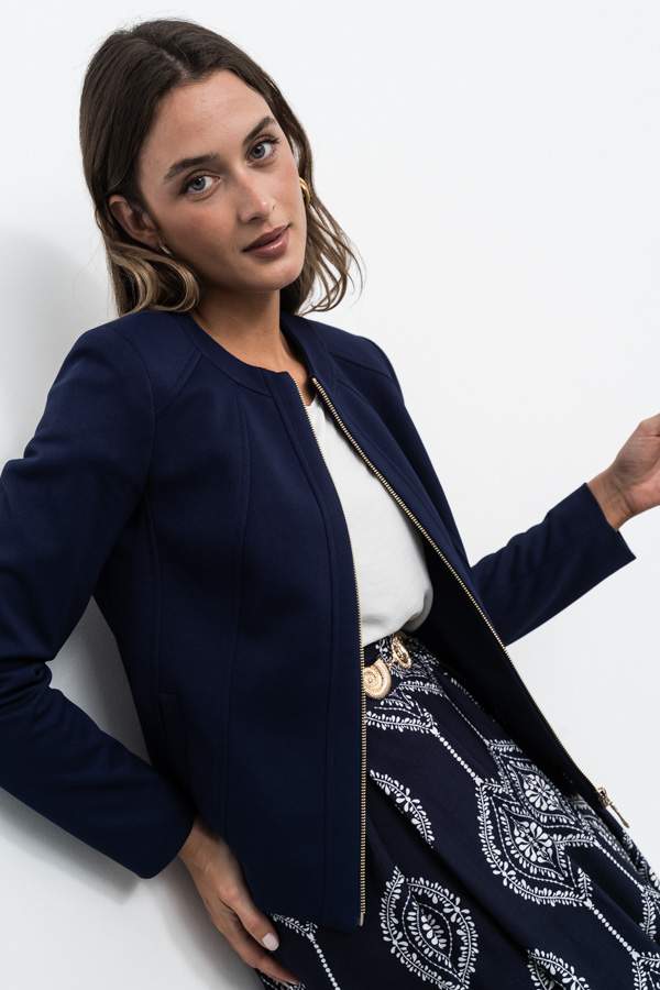 CHAQUETA CORTE CREMALLERA MARINO