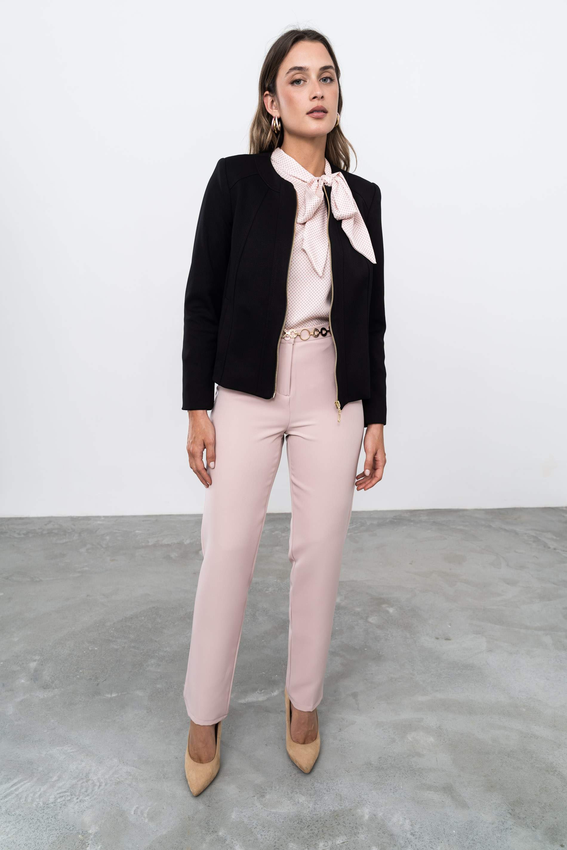 CHAQUETA CORTE CREMALLERA NEGRO