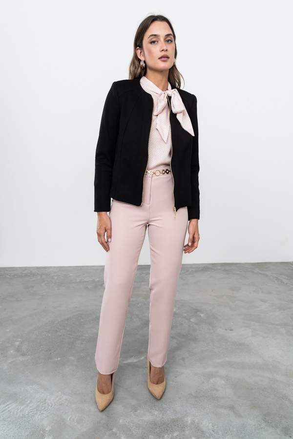 CHAQUETA CORTE CREMALLERA NEGRO