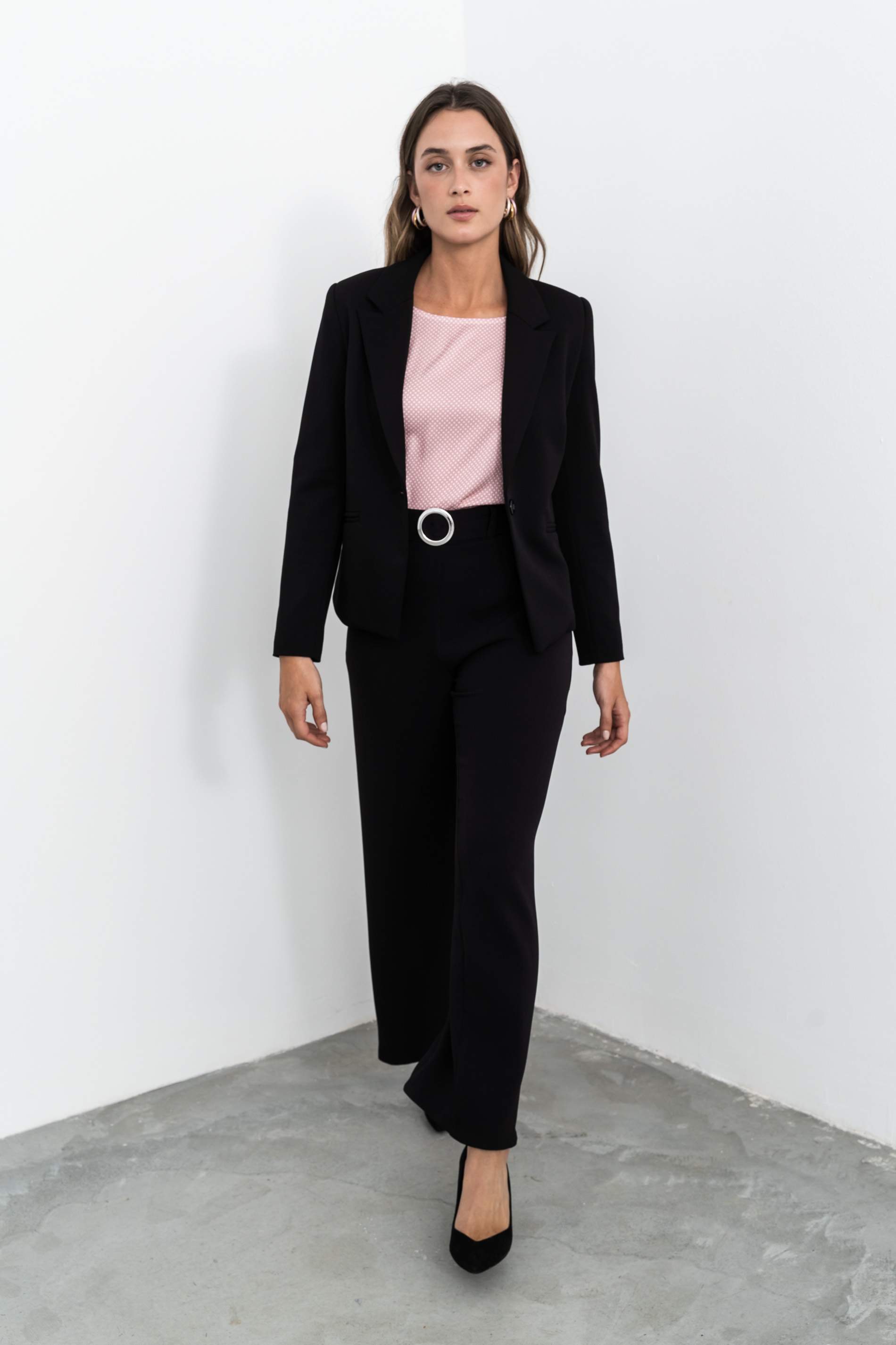 AMERICANA CORTA 1 BOTÓN NEGRO