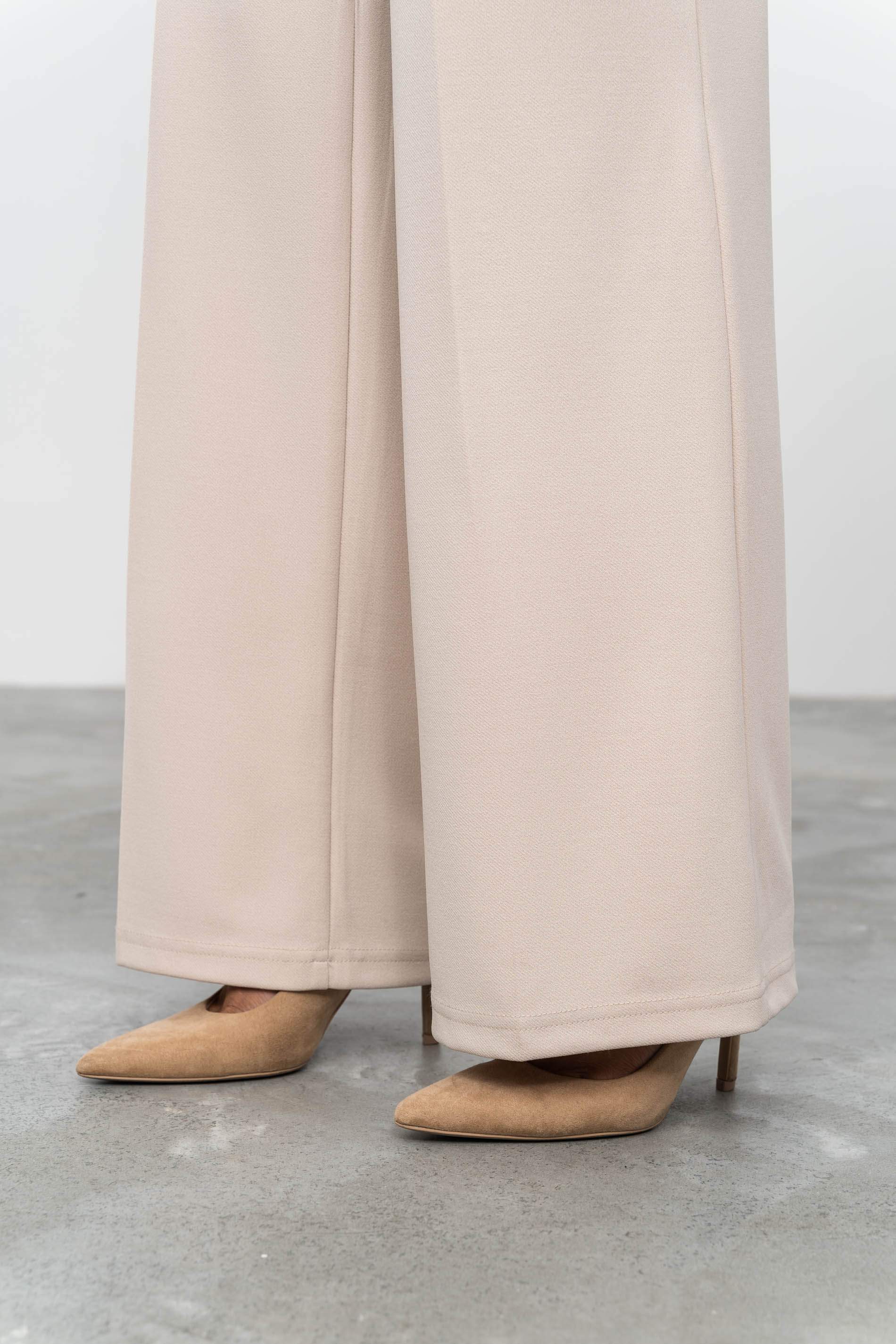 PANTALÓN VESTIR ANCHO ARENA