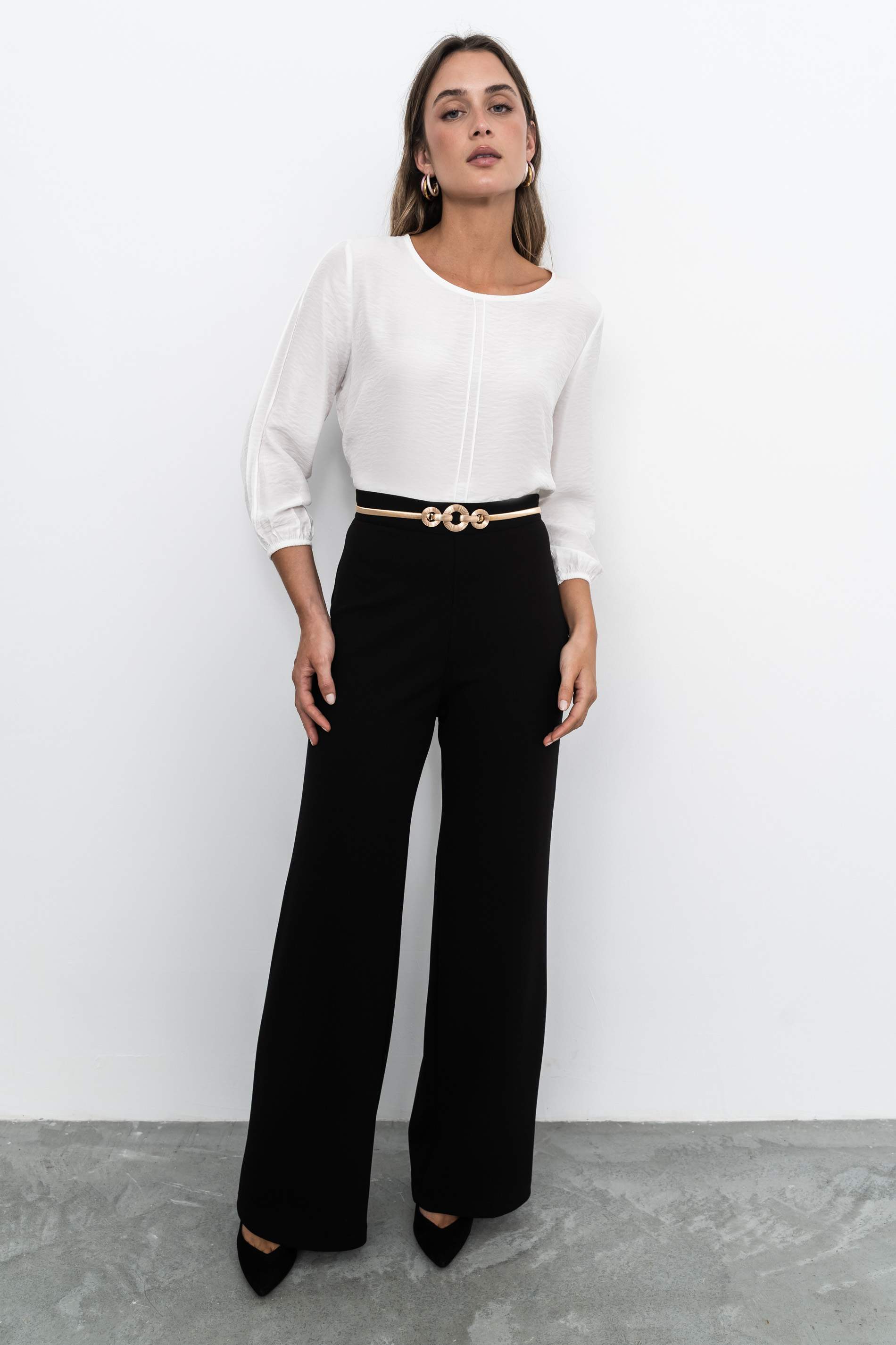 PANTALÓN VESTIR ANCHO NEGRO