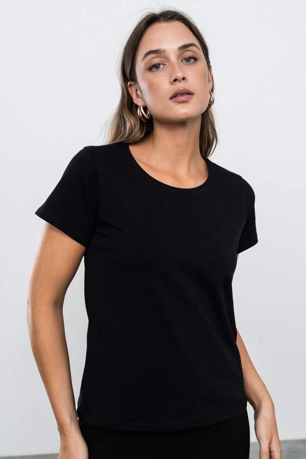 CAMISETA BÁSICA MANGA CORTA NEGRO