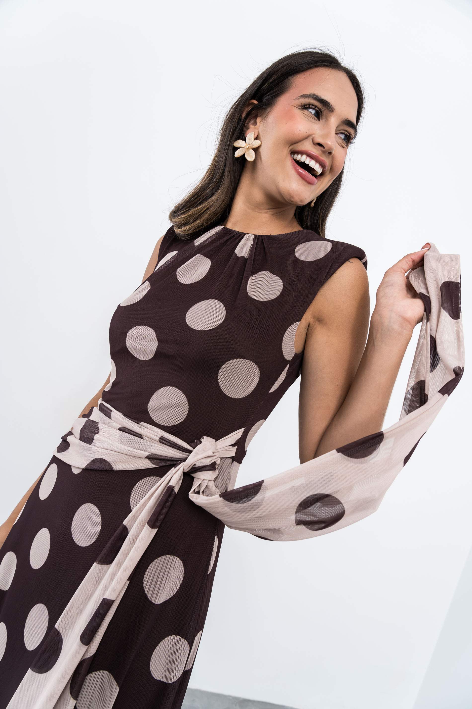VESTIDO TUL TOPOS LAZO