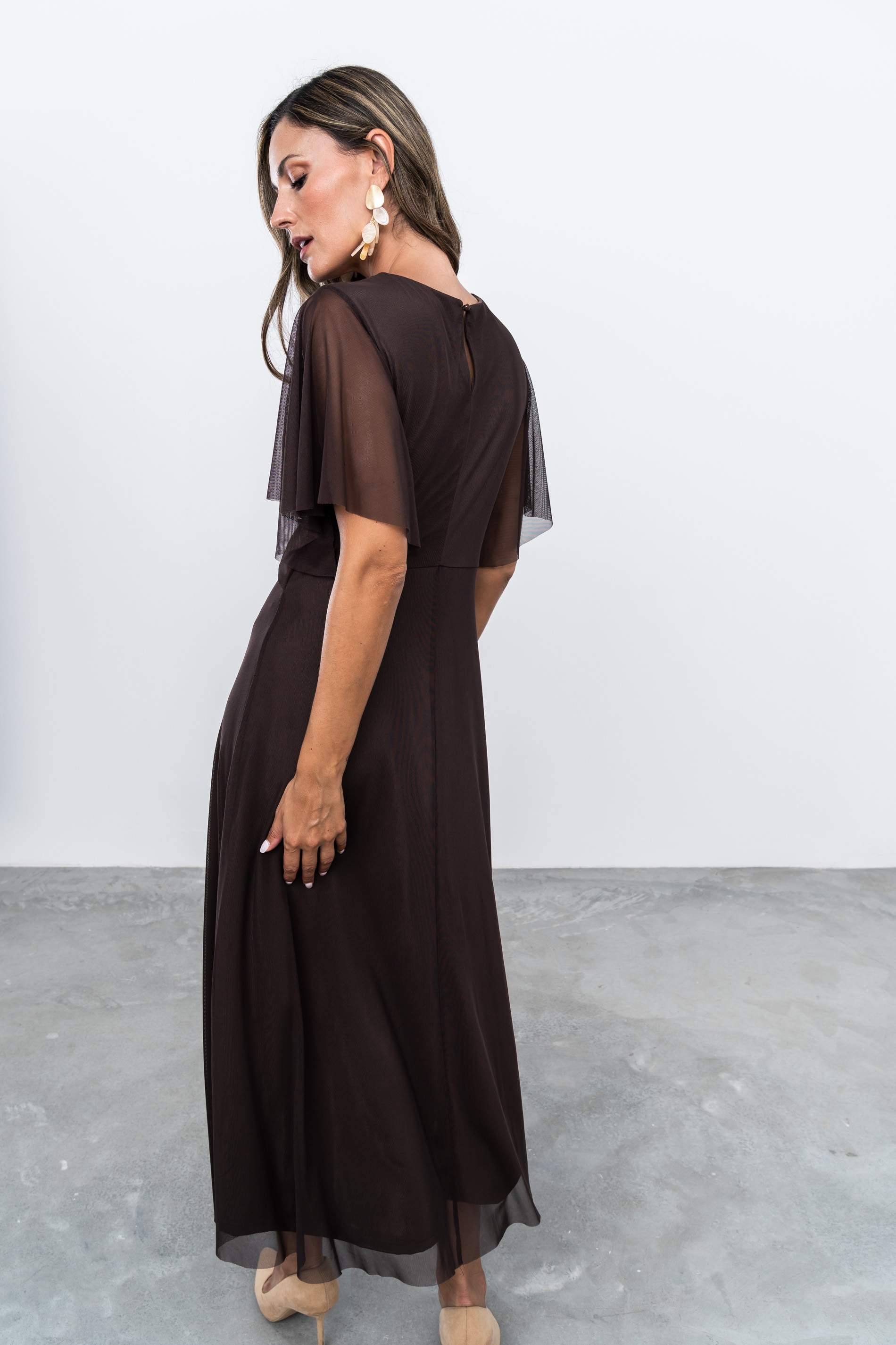 VESTIDO TUL NUDO CHOCOLATE