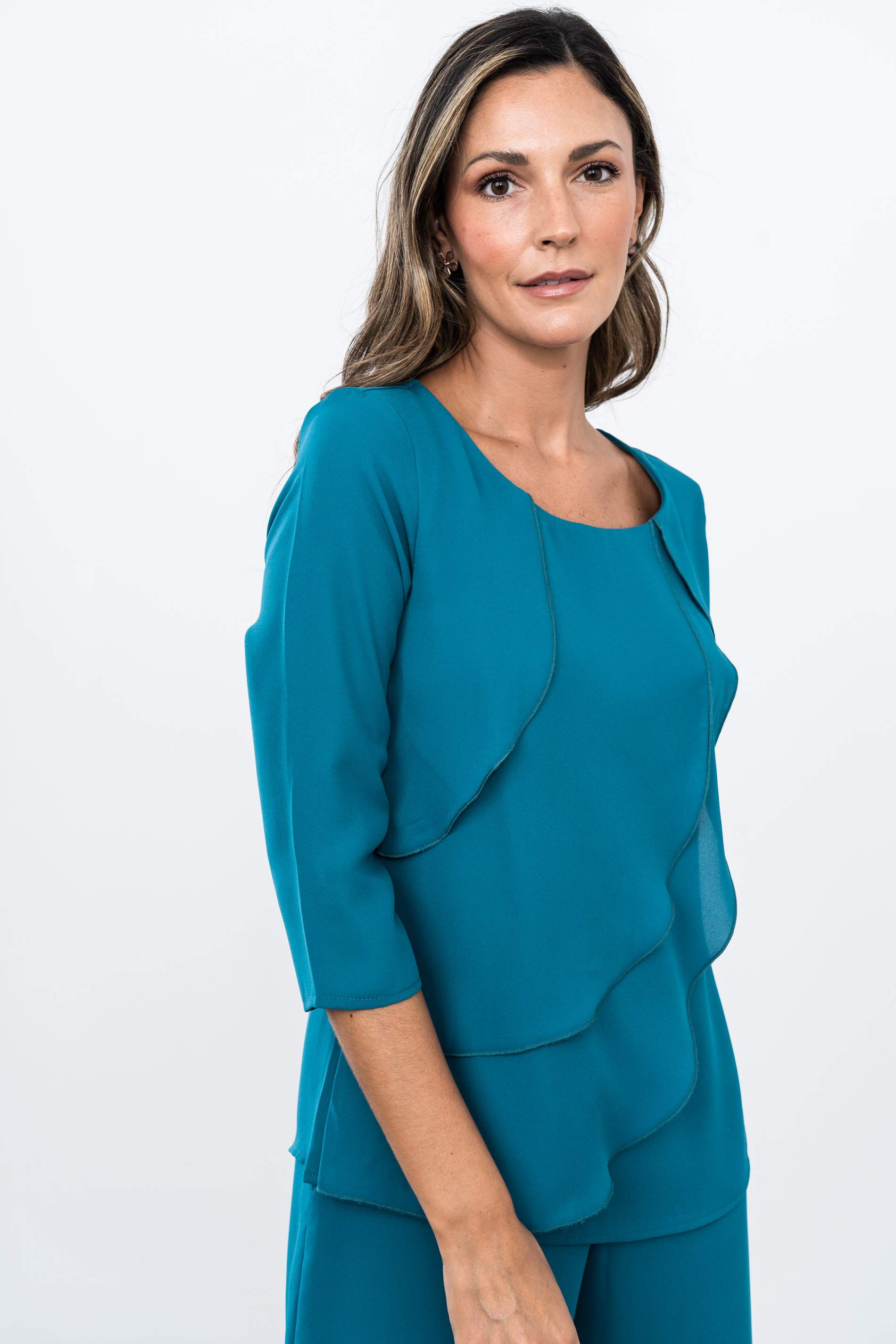 BLUSA GASA VOLANTES