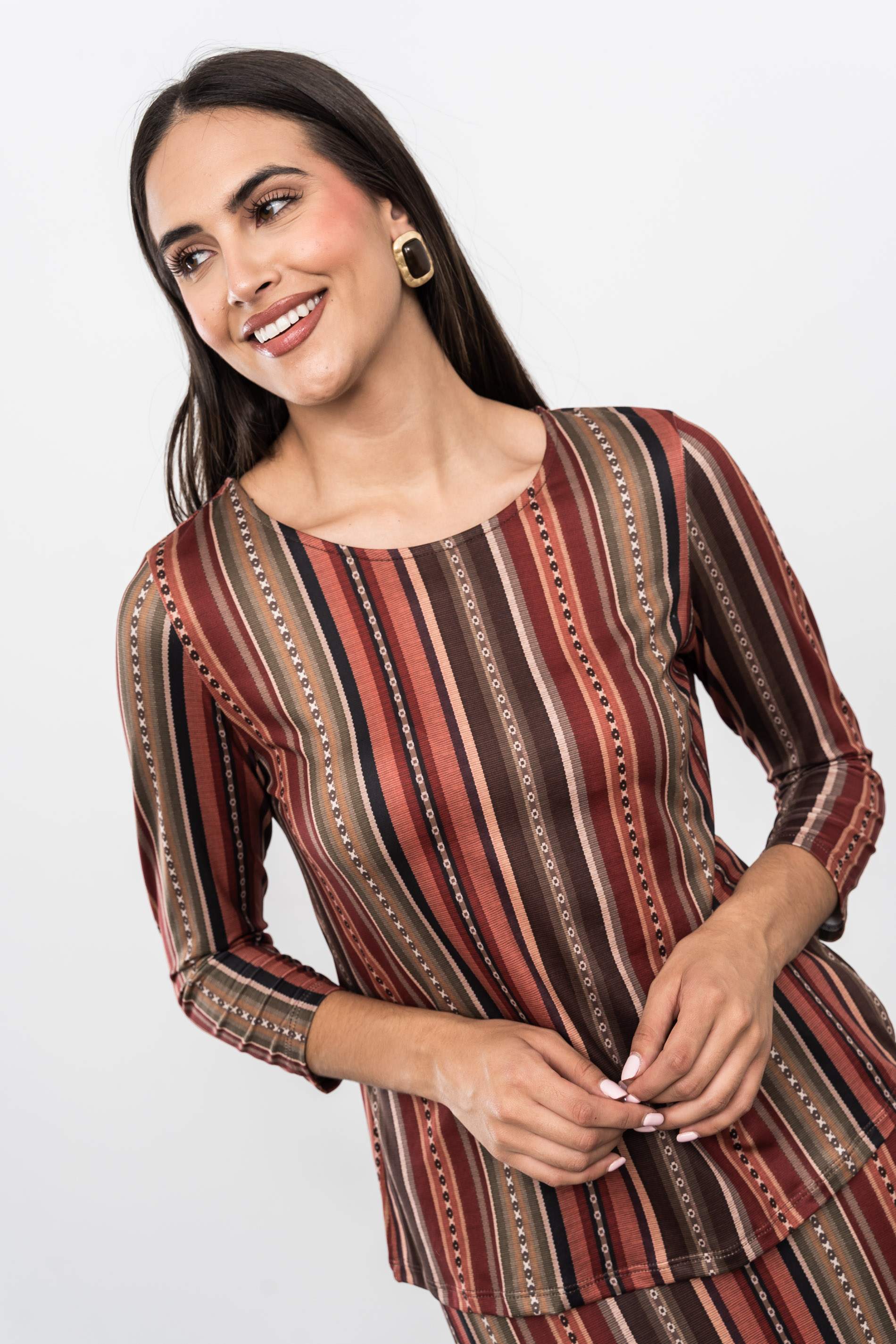 CAMISETA RAYAS AZTECA