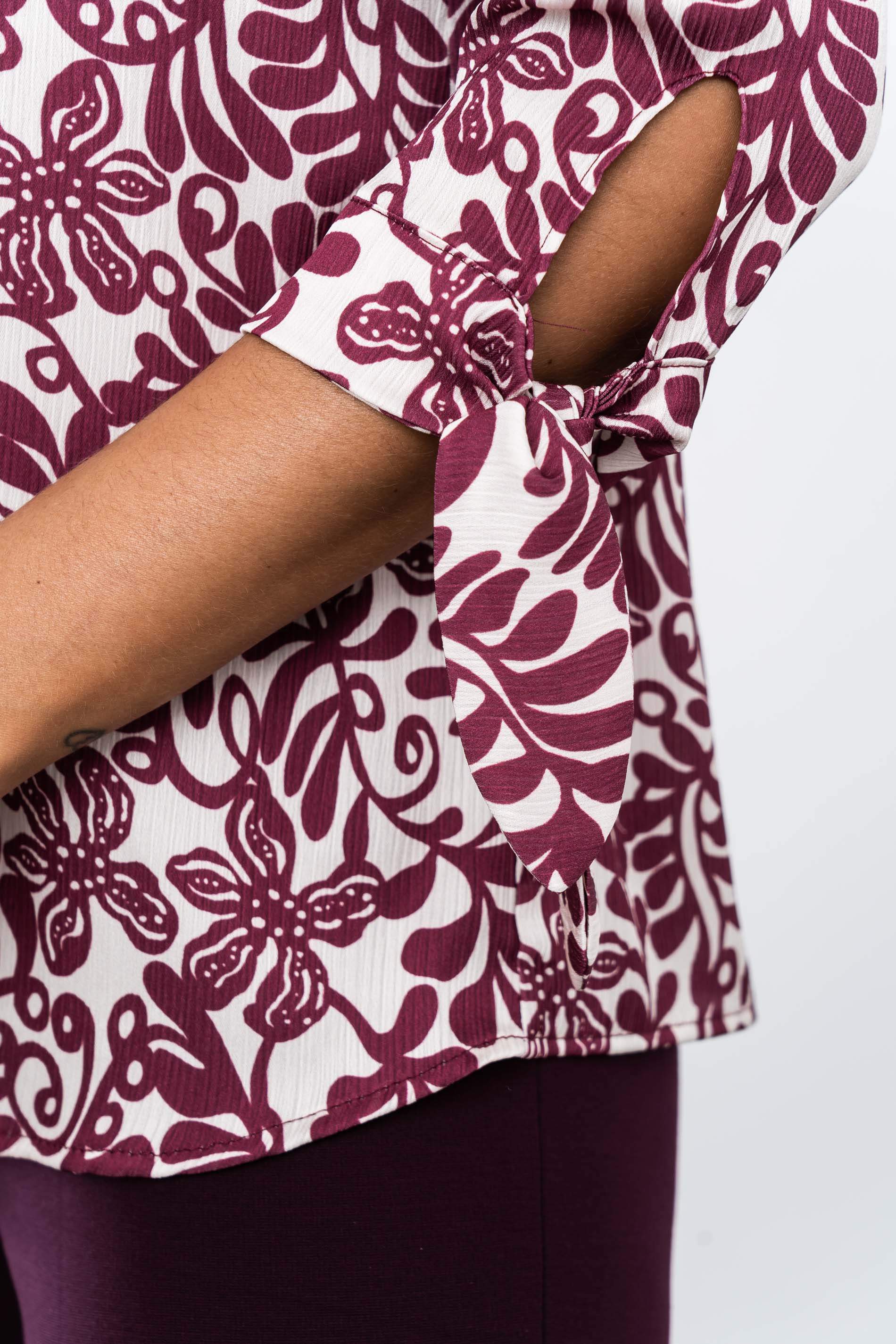 BLUSA PUÑO LAZO BICOLOR