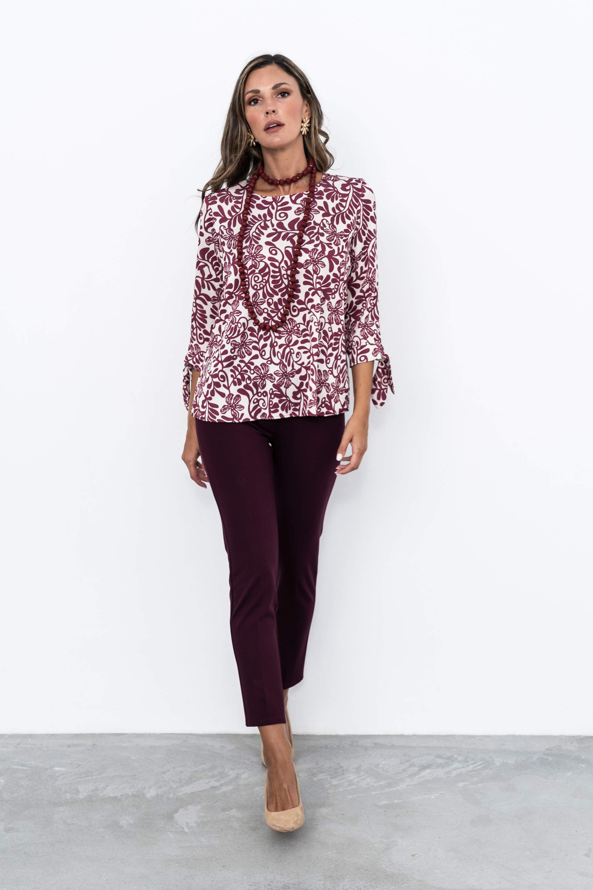 BLUSA PUÑO LAZO BICOLOR