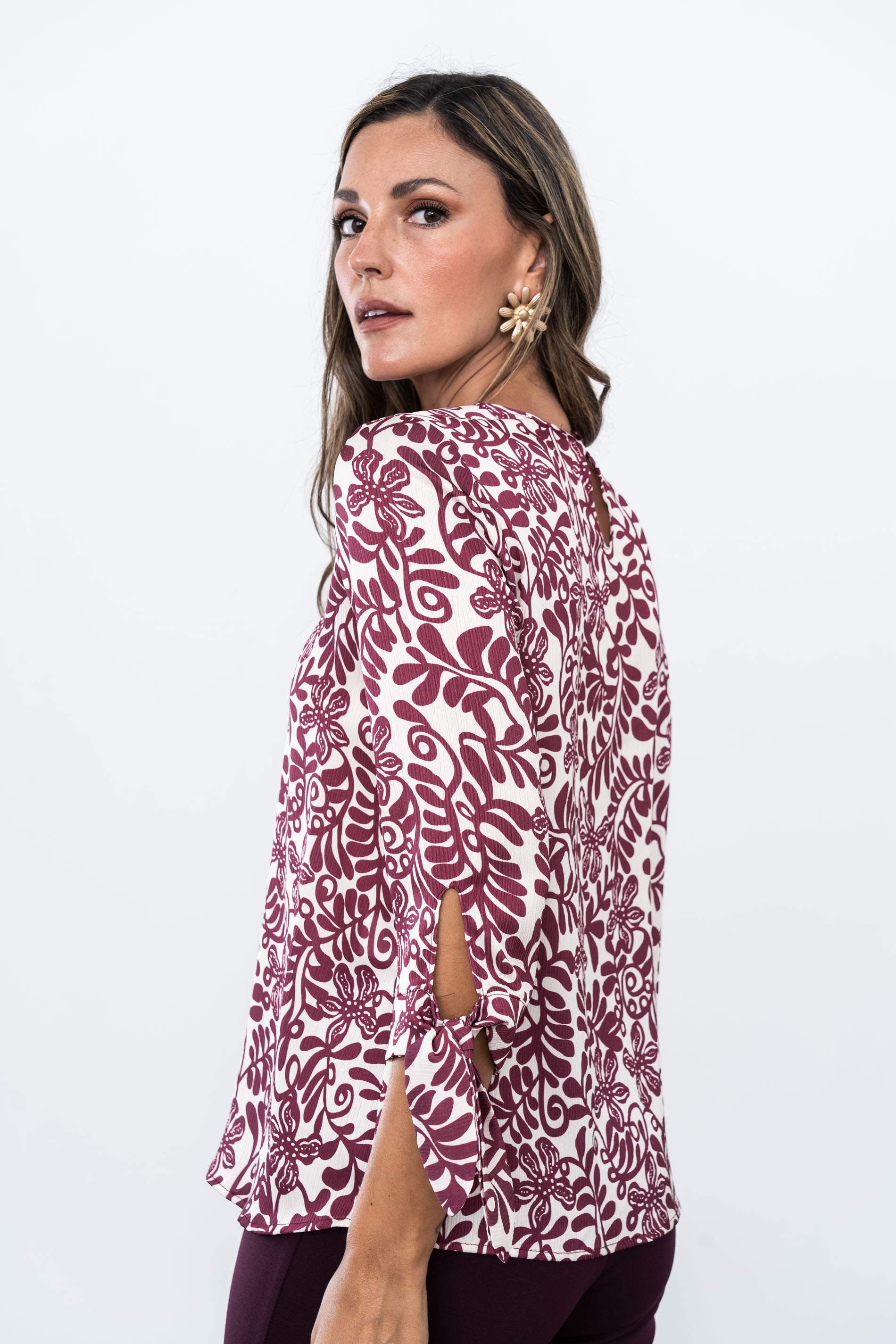 BLUSA PUÑO LAZO BICOLOR