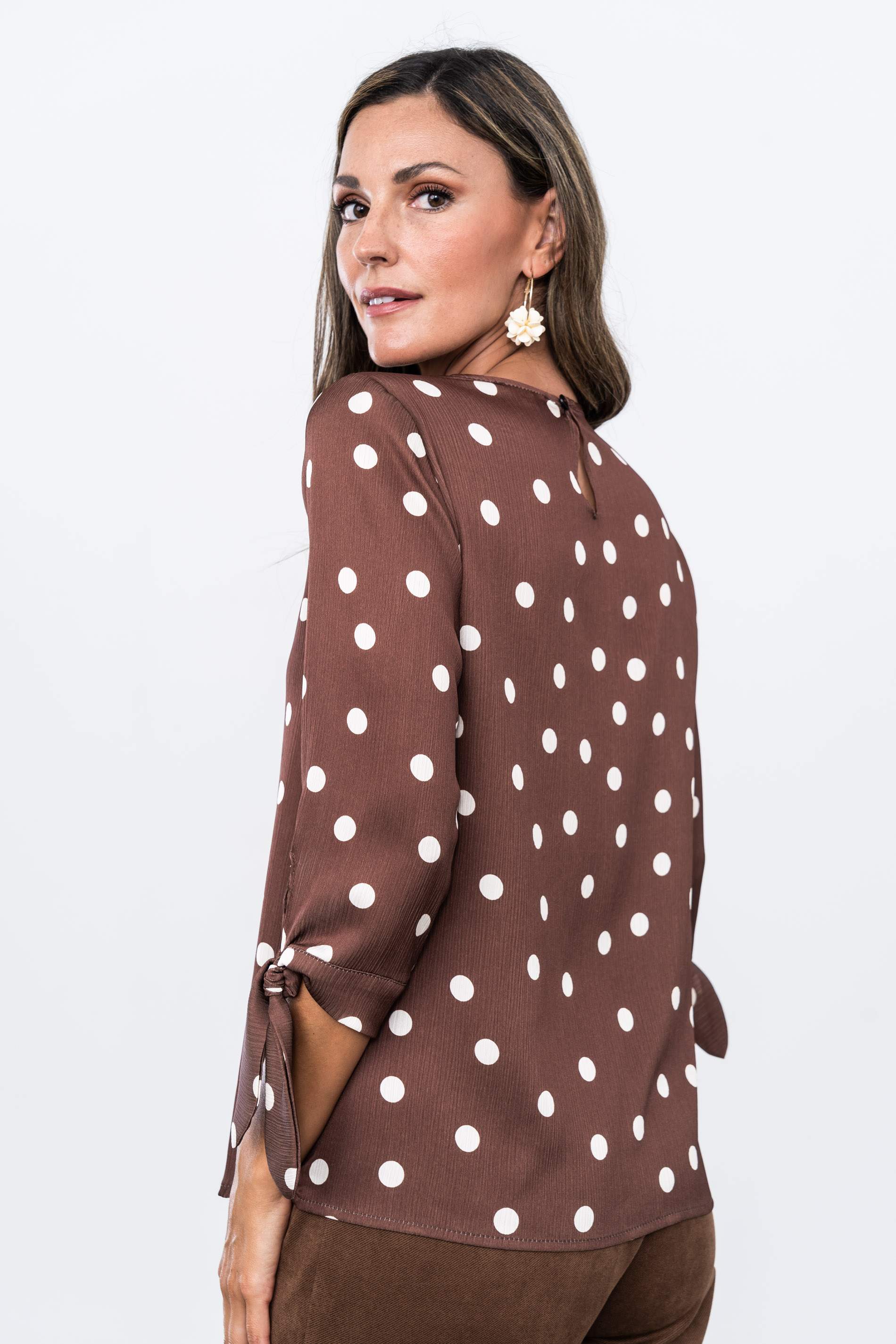 BLUSA PUÑO LAZOS TOPOS
