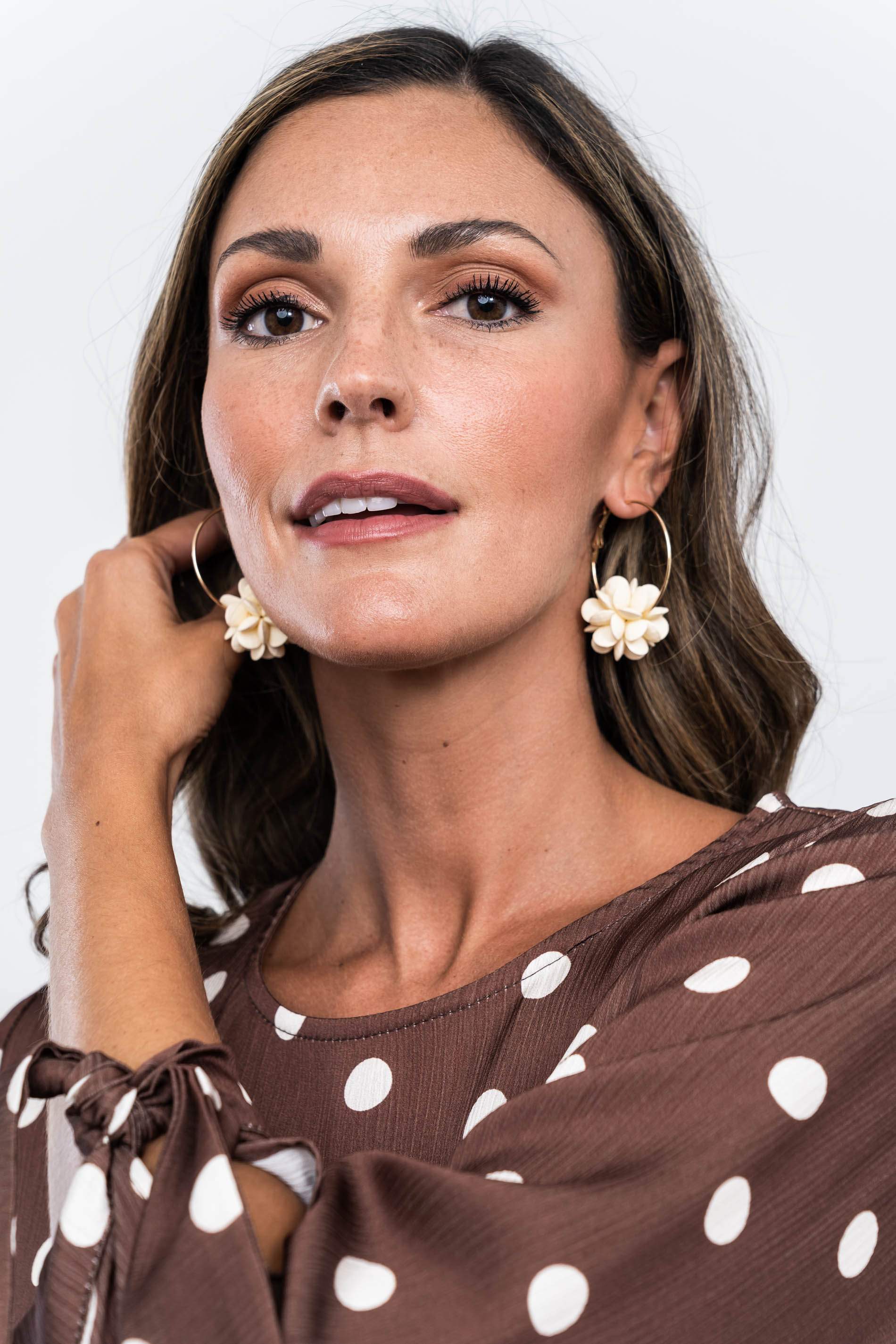 BLUSA PUÑO LAZOS TOPOS
