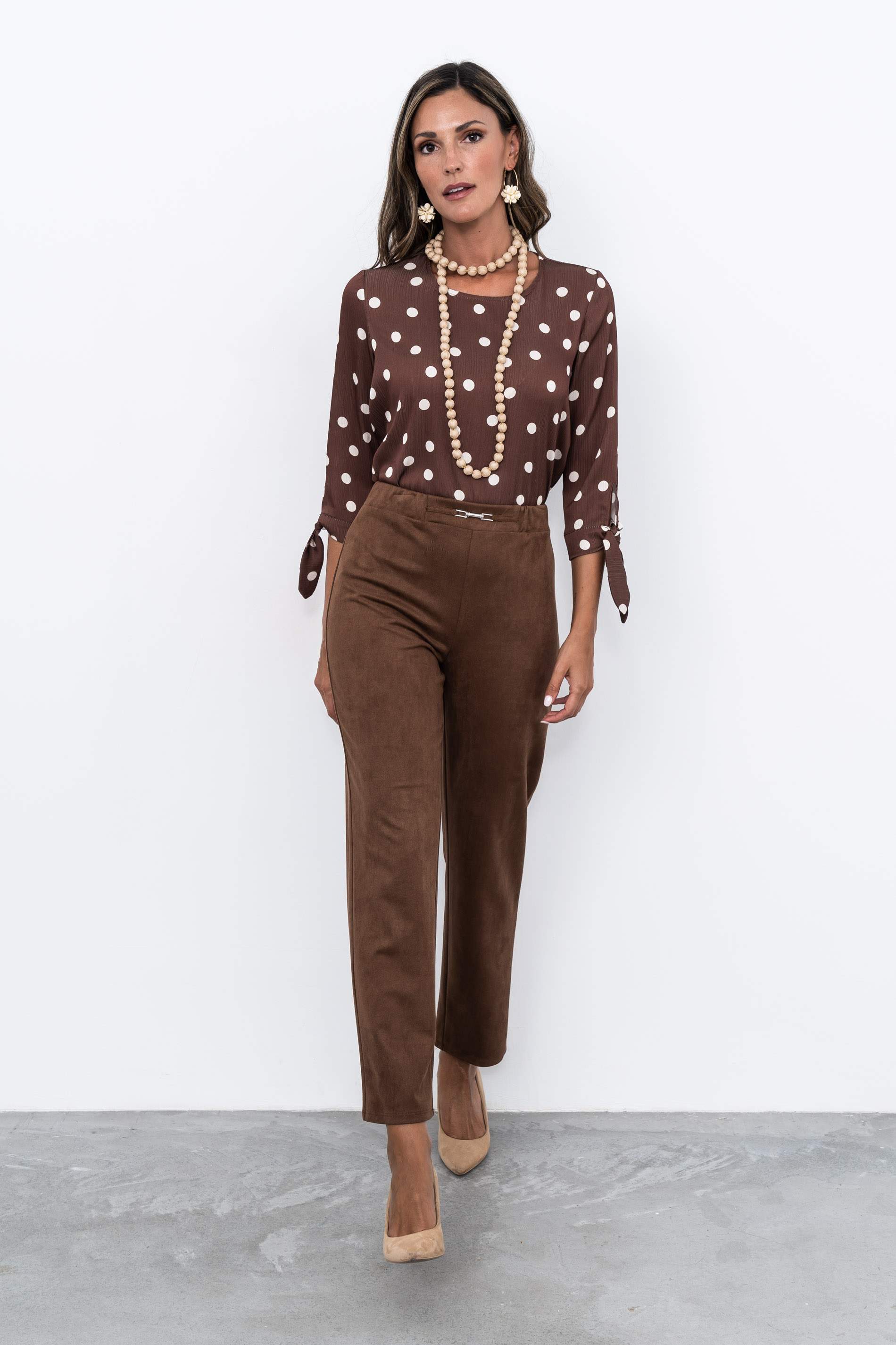 BLUSA PUÑO LAZOS TOPOS