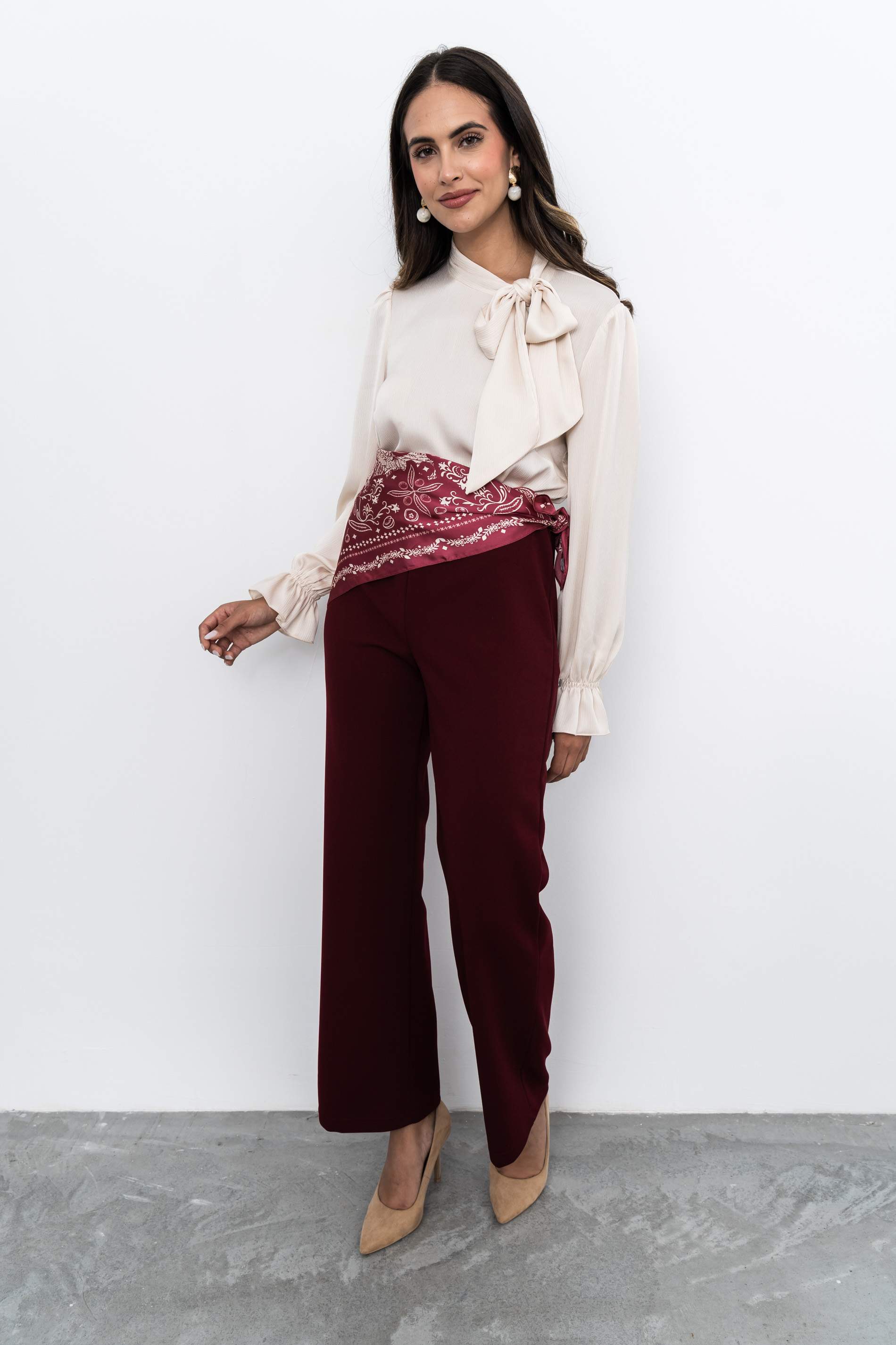 BLUSA PUÑO LAZO SATINADA